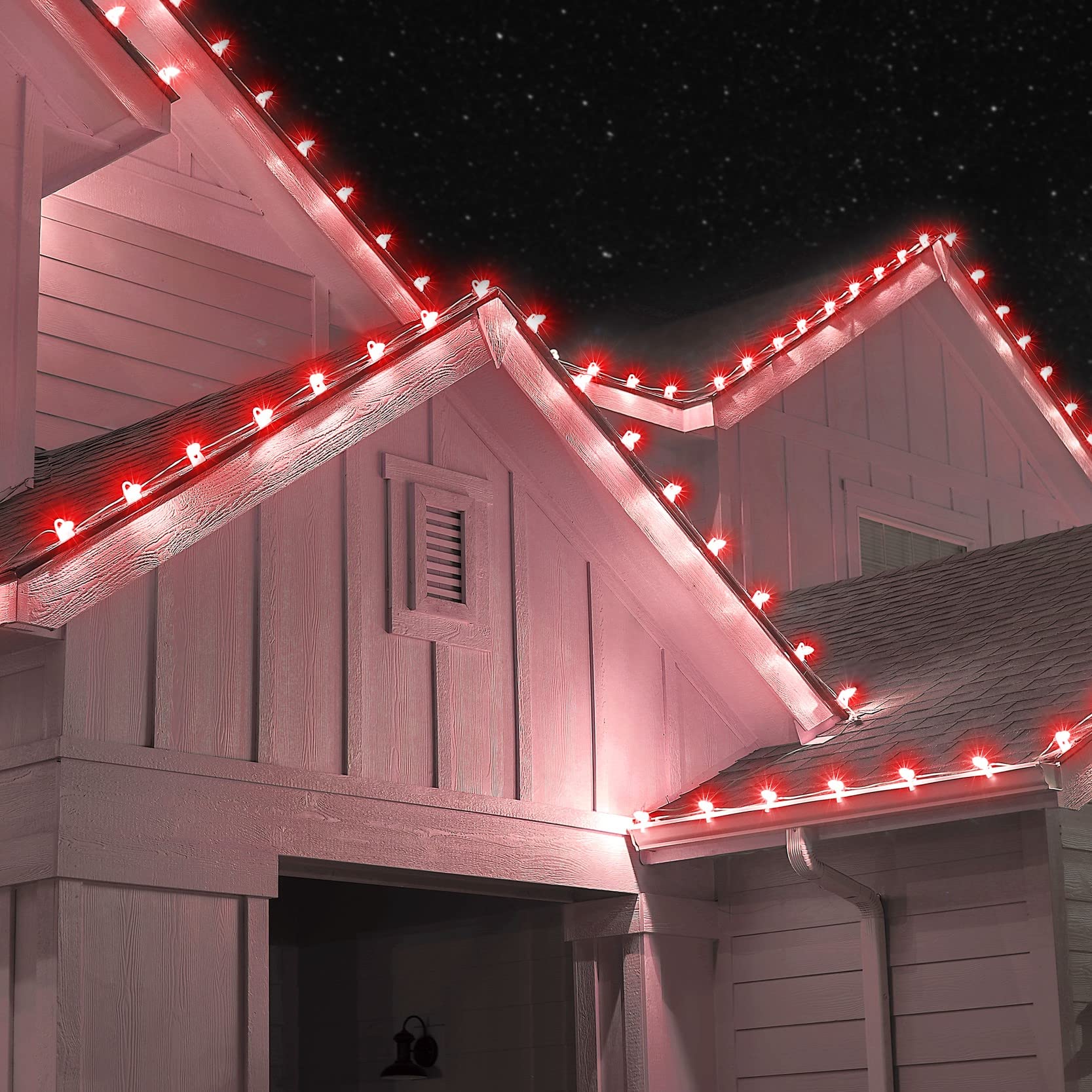 Holiday Lighting Outlet Set Of 500 C9 Led Christmas Lights | Red Filament Bulbs For Indoor & Outdoor Use | Traditional Holiday L