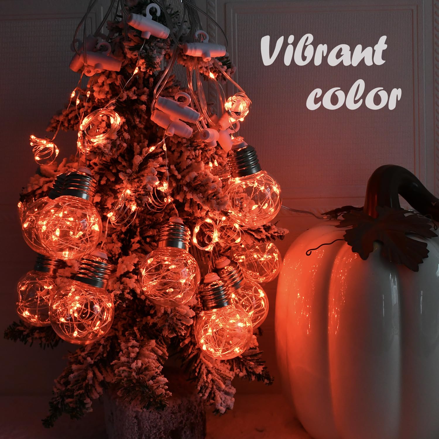 YOLIGHT 200 LED Wishing Ball Curtain String Lights, Remote Control, USB Battery Powered, Orange, Model YL-CLD-200