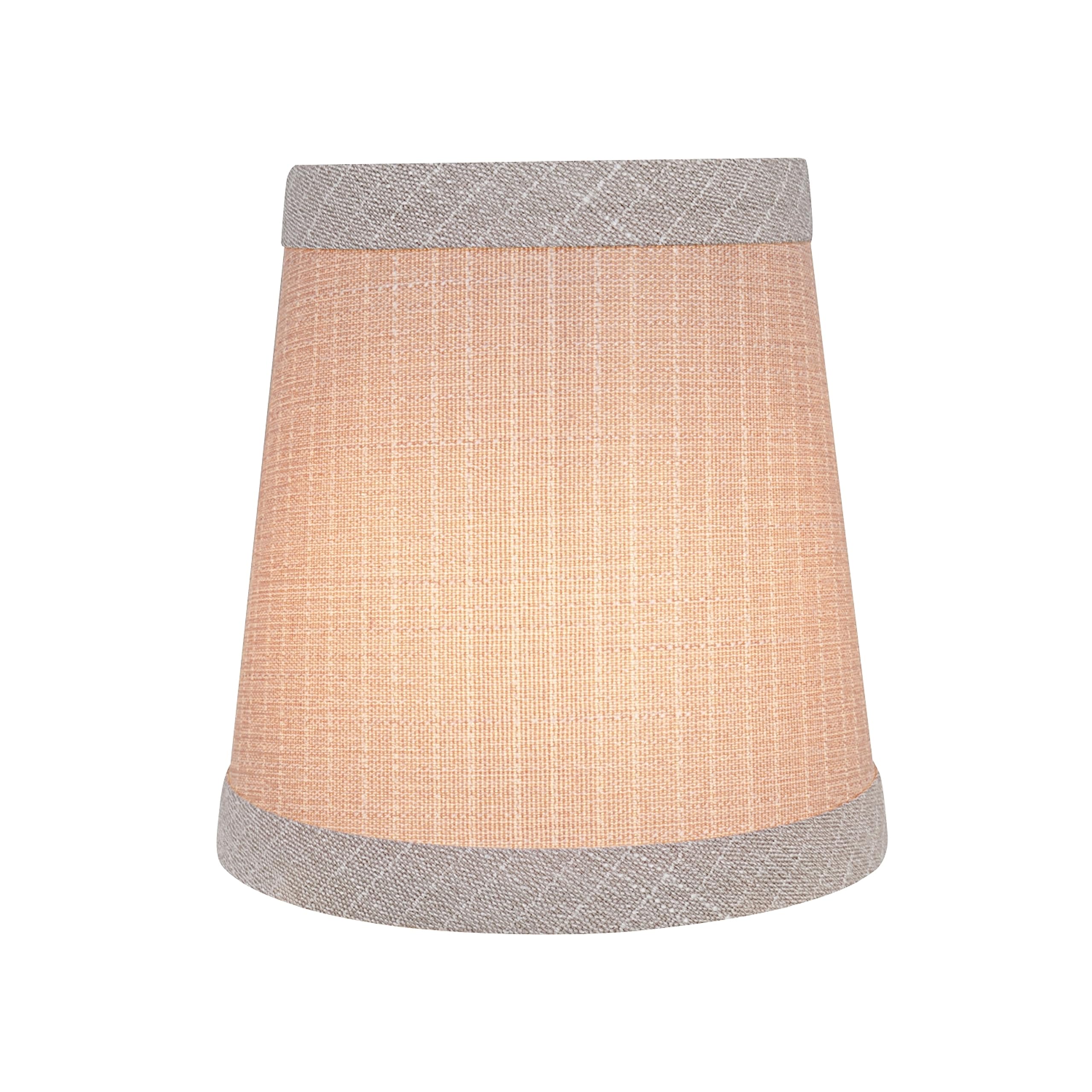 Aspen Creative 32721-2A Small Hardback Empire Shape Chandelier Clip-On Lamp Shade Set (2 Pack), Transitional Design In Grey, 4&quot; Bottom Width (3&quot; X 4&quot; X 4&quot;)