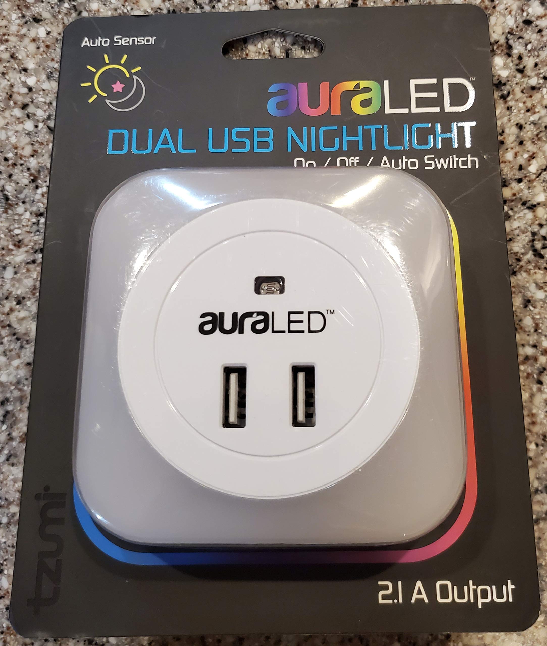 Tzumi Aura Led Dual Usb Nightlight - Black, Stylish & Functional Home Lighting Solution