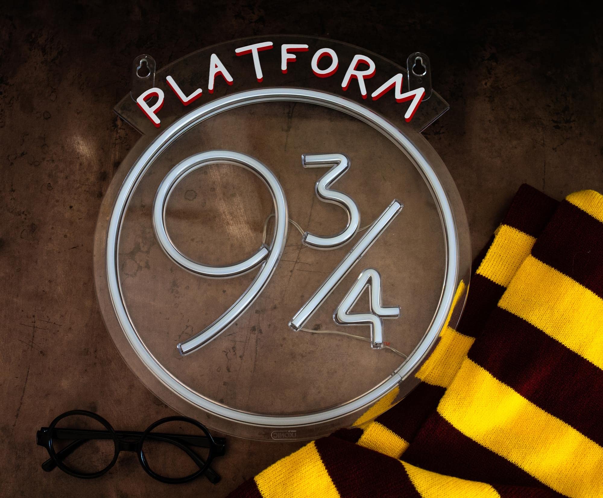 Harry Potter Platform 9 3/4 Hanging LED Neon Wall Light | Ready To Hang Wall Decor Artwork | Wizarding World Mood Light Sign For