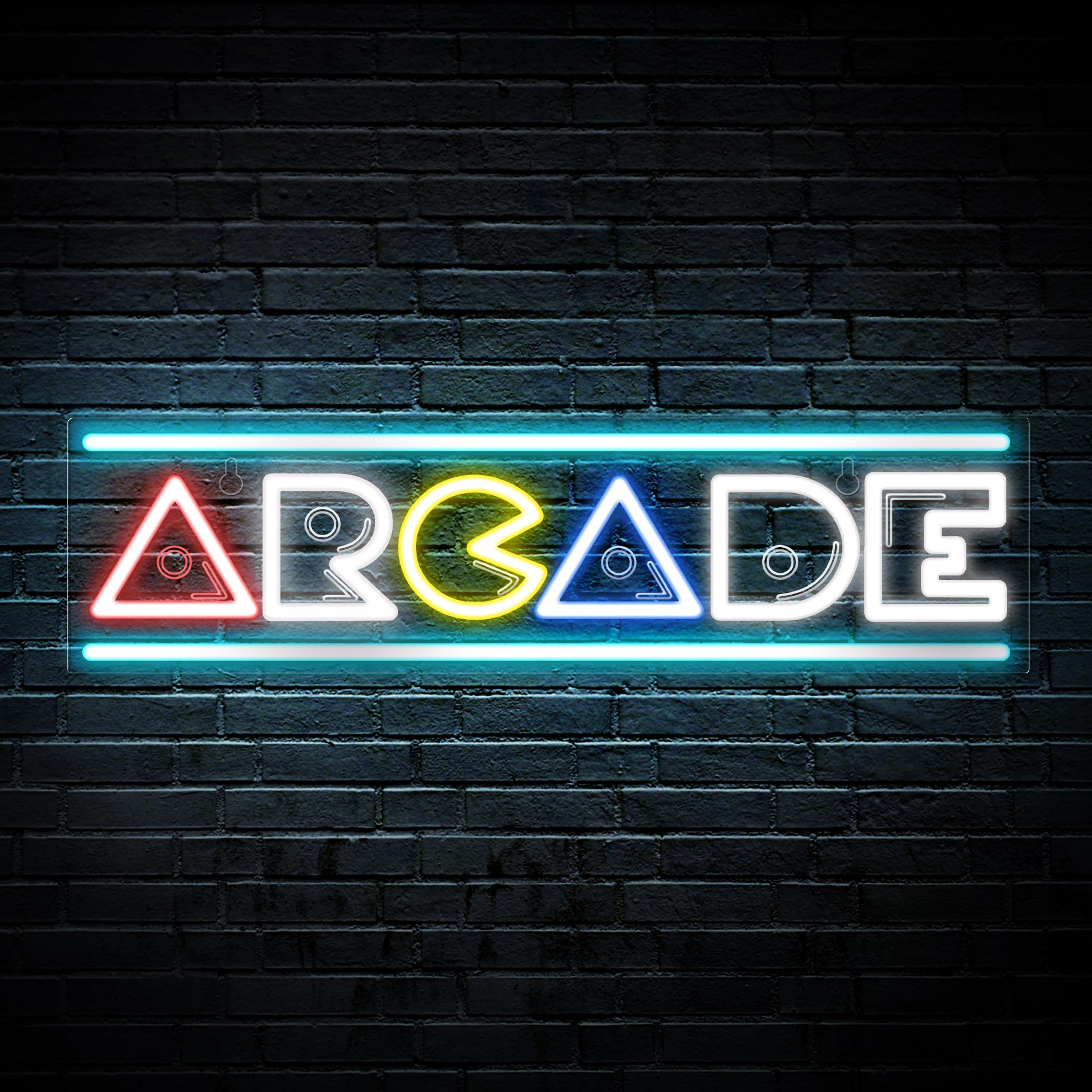 Kavaas Neon Sign, 3D Engraved Arcade Decor, 16.9 x 4.4 inches, Plastic, Arcade Color