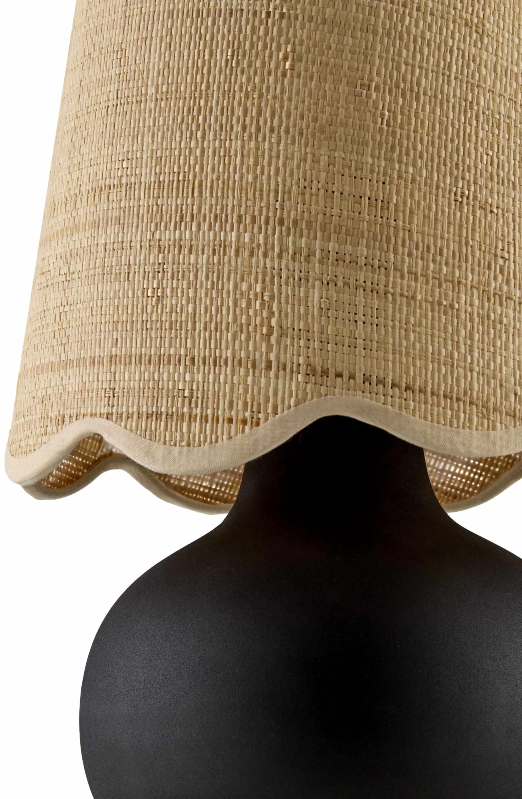 Hauteloom Table Lamp - Ceramic, 13inH x 8inW x 8inD, Black/Beige/Clear, Model TXCHME5-063