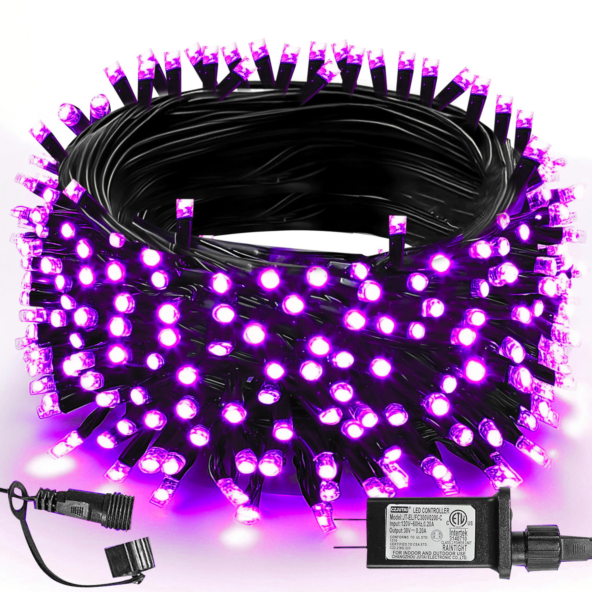 Tw Shine 200 Led Purple Halloween Lights, 66Ft Waterproof With 8 Modes, Indoor/Outdoor Decorations, Model Hb-200Coi