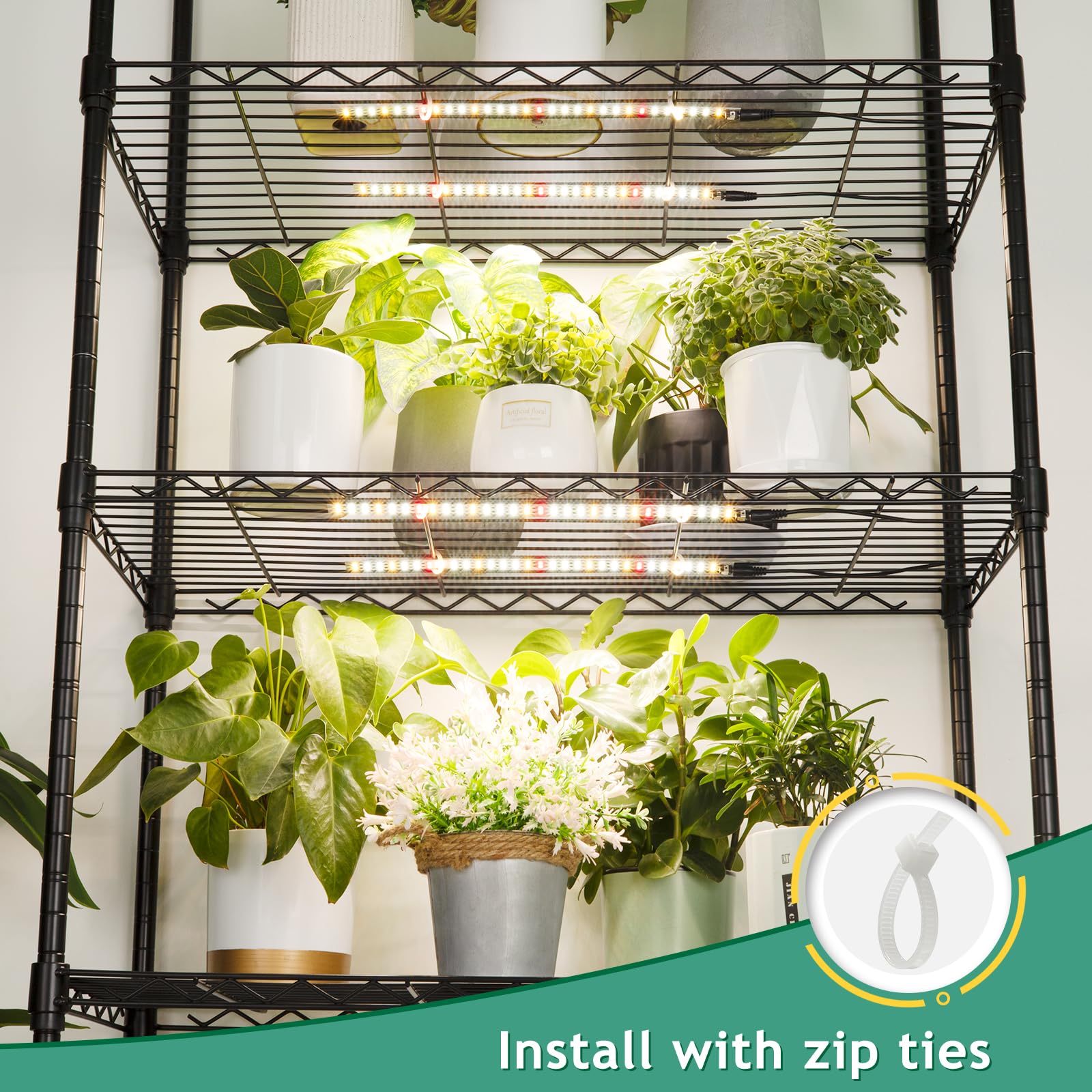 Lbw Grow Light For Indoor Plants Full Spectrum, Plant Lights For Indoor Growing With 10 Brightness Levels & Timer 4/8/12 Hours,