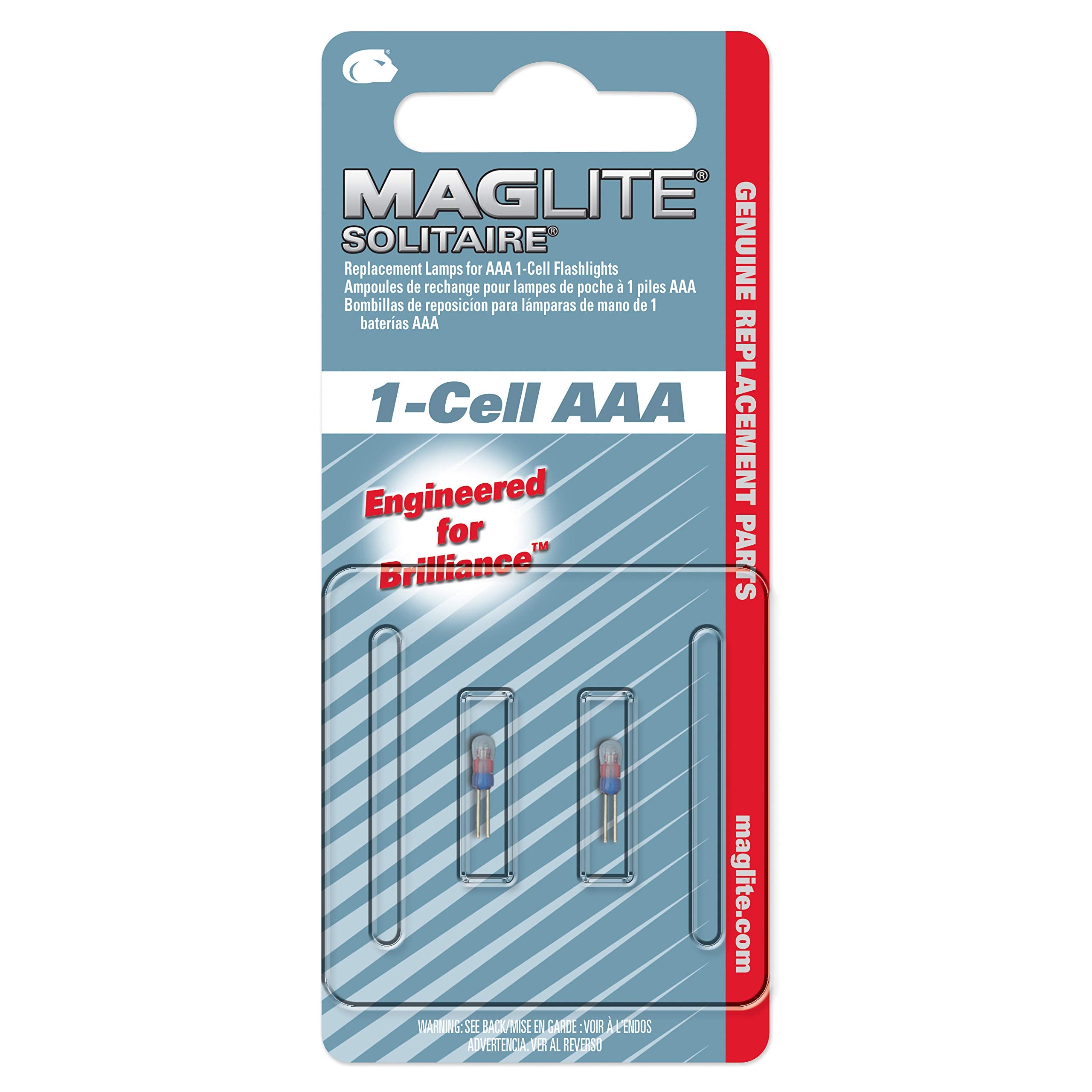 Maglite Replacement Lamps For Solitaire 1-Cell Aaa Flashlight, 2 Pk