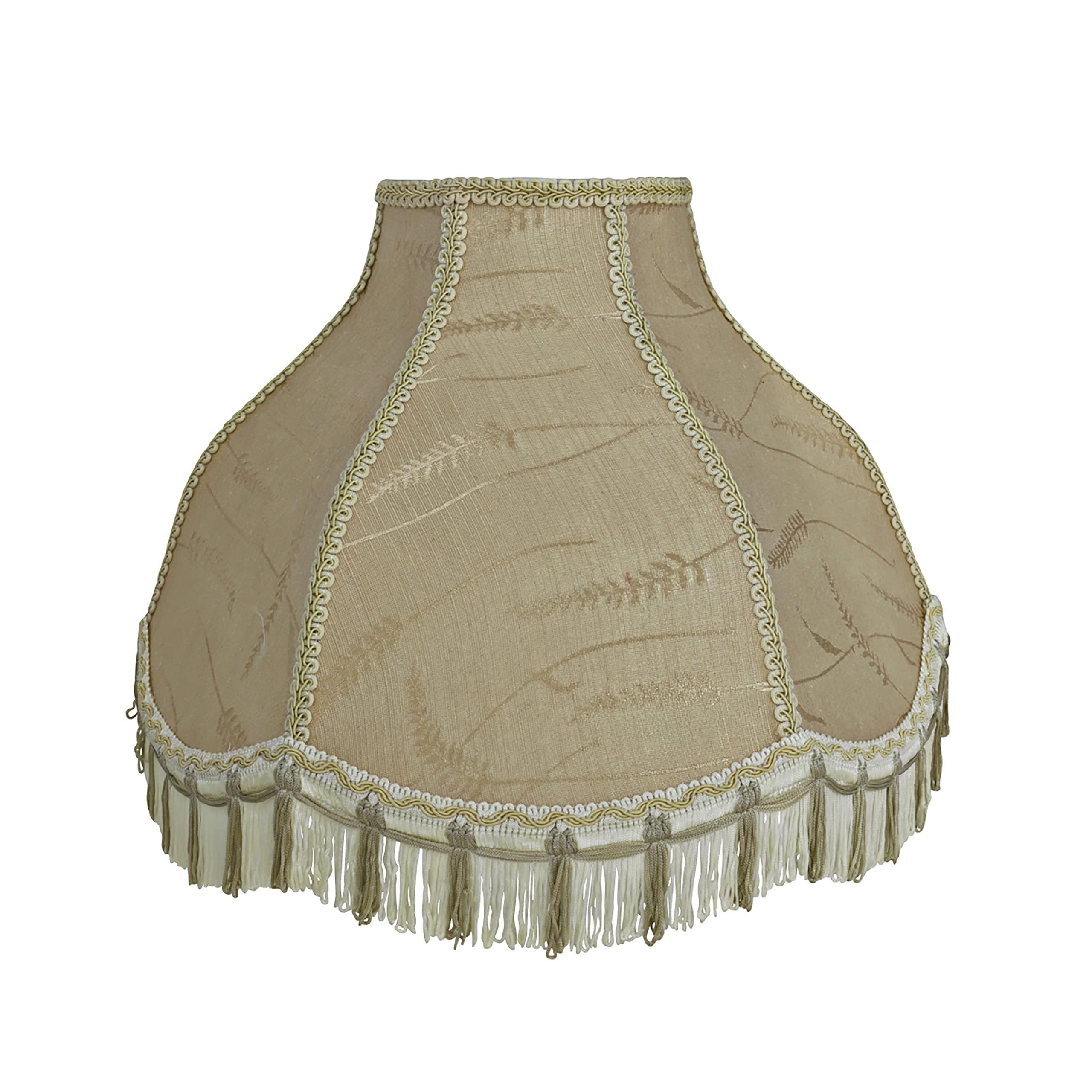 Aspen Creative 30301 17'' Wide (6'' X 17'' X 12'') Transitional Scallop Bell Shape Spider Construction Lamp Shade, Oatmeal