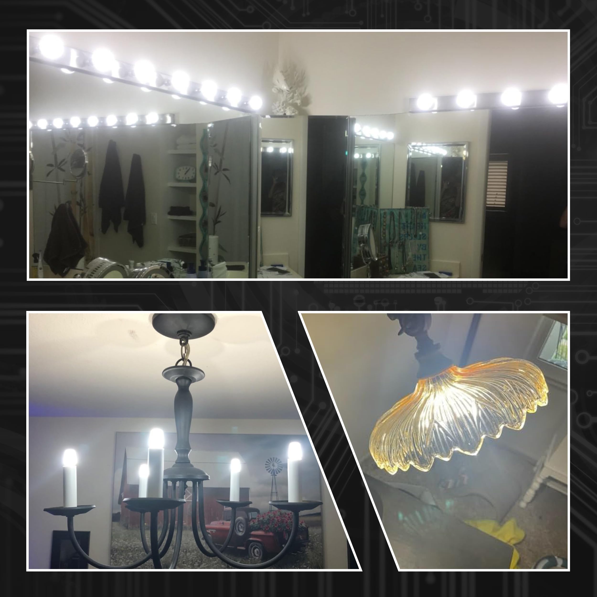 Hylroe LED Candelabra Bulbs, 25W Equivalent, 6000K Daylight White, Non-Dimmable, E12 Base, 2W, 4 Pack