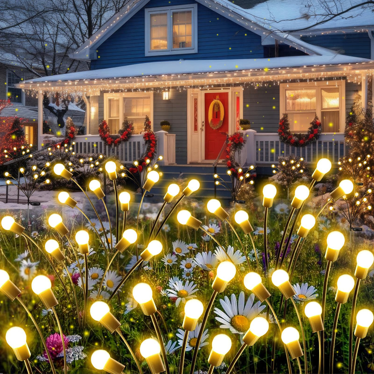 New Upgraded Solar Garden Lights, 10 Pack Solar Firefly Lights Outdoor, Solar Swaying Lights, Waterproof Solar Outdoor Fairy Lig