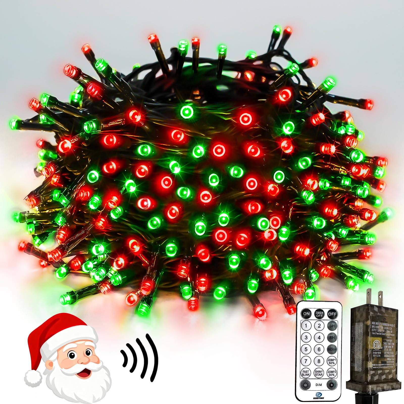 Voice Controlled Christmas Lights With Remote  99 Ft 300 Led String Lights Indoor Outdoor With 12 Modes 3 Timers  Dimmable Twinkle Light Plug In Waterproof For Xmas Tree Party Decor  Red And Green