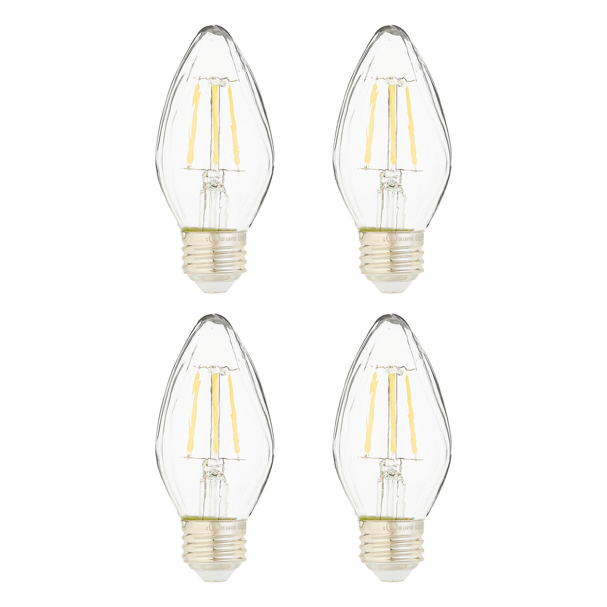 Amazon Basics 60 Watt Equivalent, Clear, Dimmable, F15 Led Light Bulb, Soft White, 4-Pack