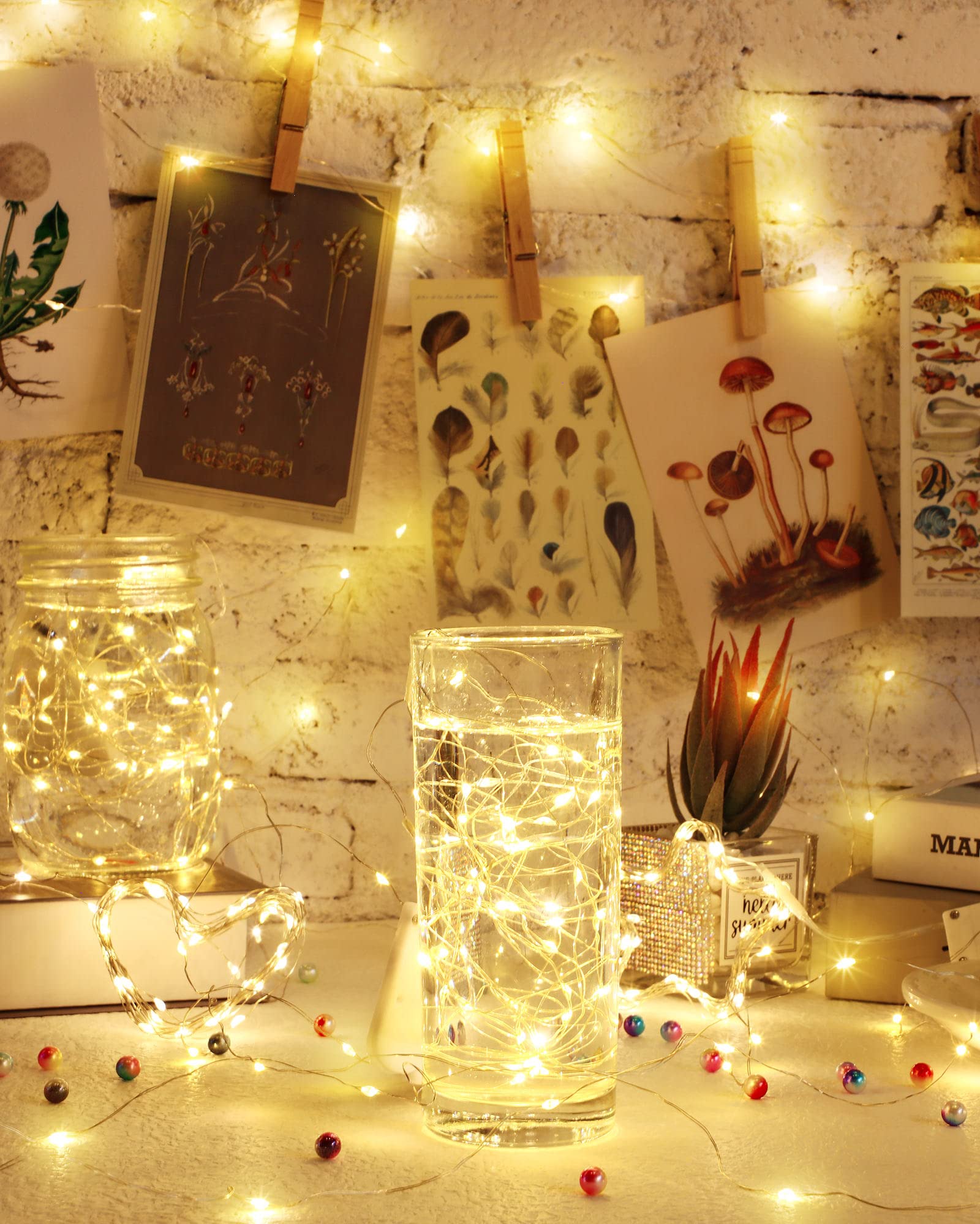 50 Pieces LED Fairy Lights Battery Operated LED String Lights Flexible String Lights 7 Feet 20 LED Fairy Lights Waterproof LED L