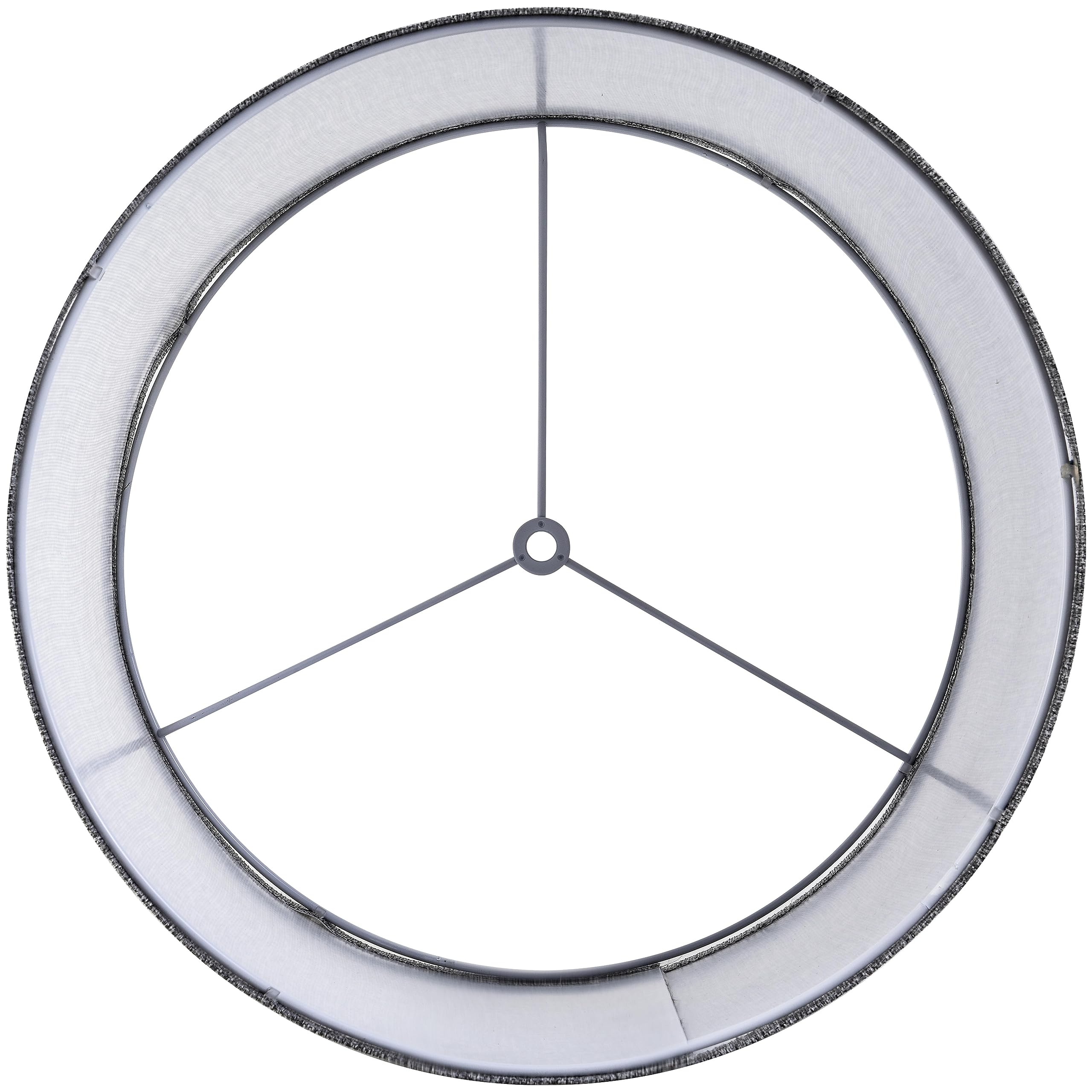 Gray Drum Lamp Shades Medium 13 Top X 13 Bottom X 10 High (Spider) Traditional Lampshades For Table Lamp & Bedside Lamp - Assemb