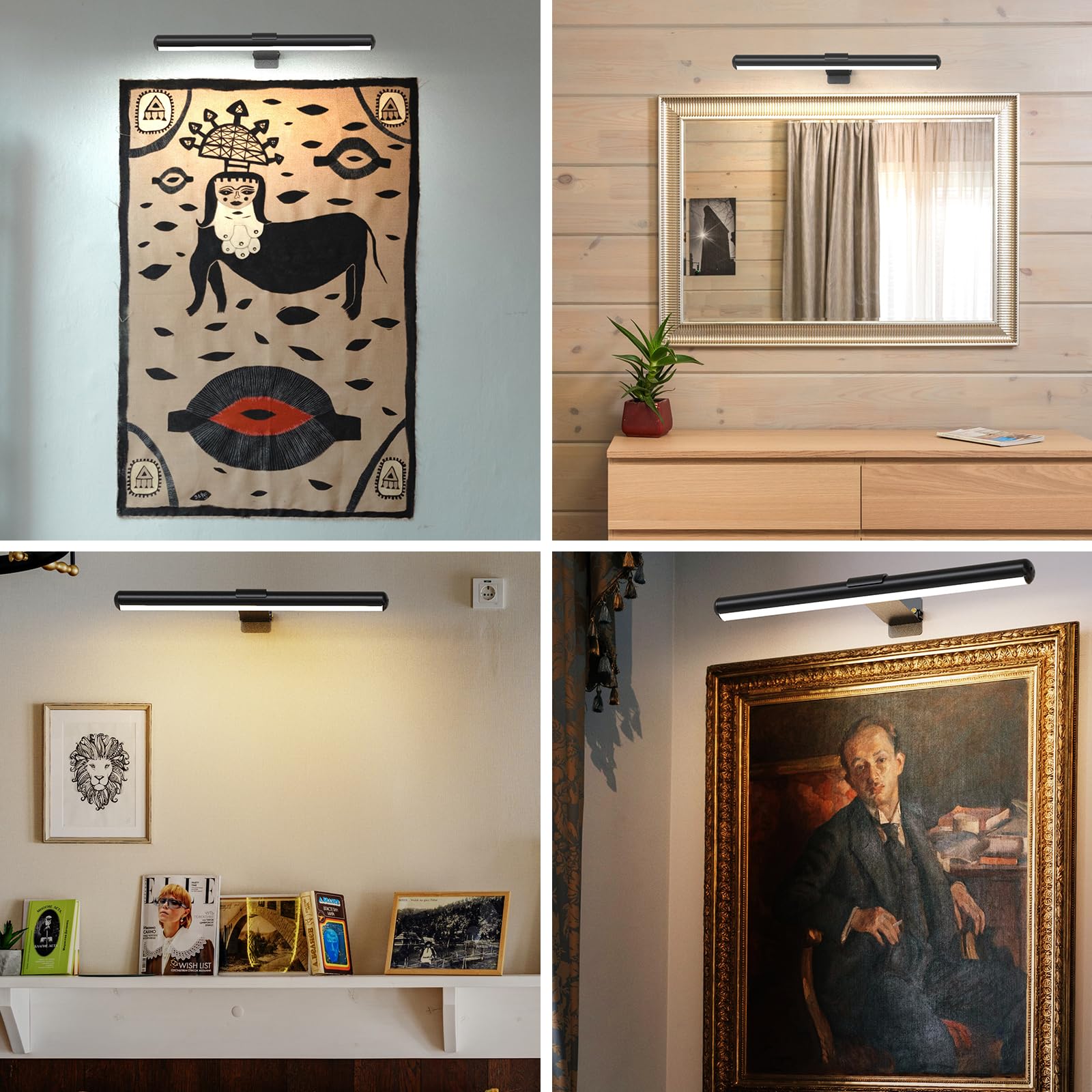 Swatia Picture Light, 3Cct Dimmable, Rechargeable Painting Light With Remote Operation, 16 Inch Battery Powered Wall Light, 300