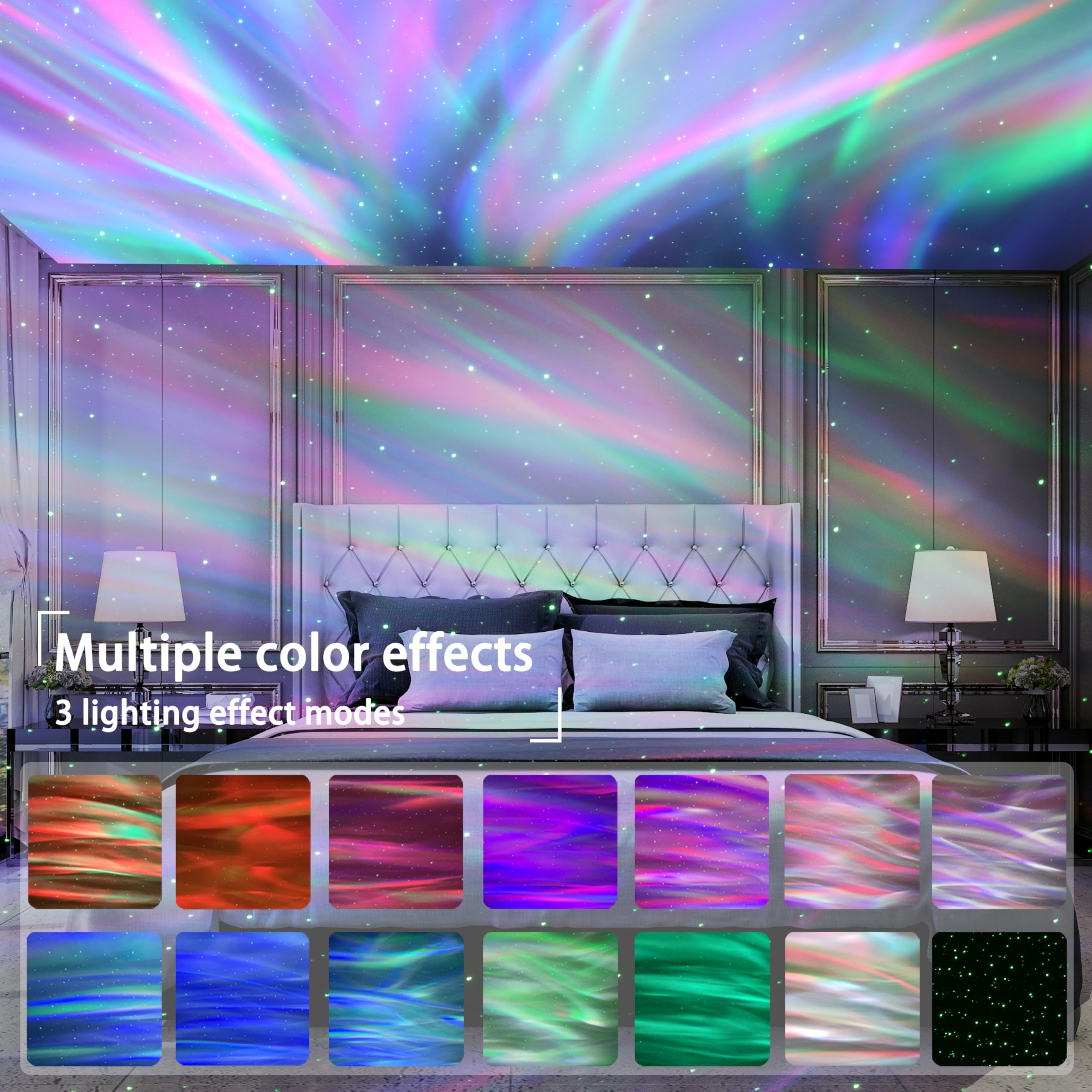 Itayak Astronaut Northern Lights Star Projector with Timer & Remote - White Galaxy Night Light for Kids & Adults Room Decor