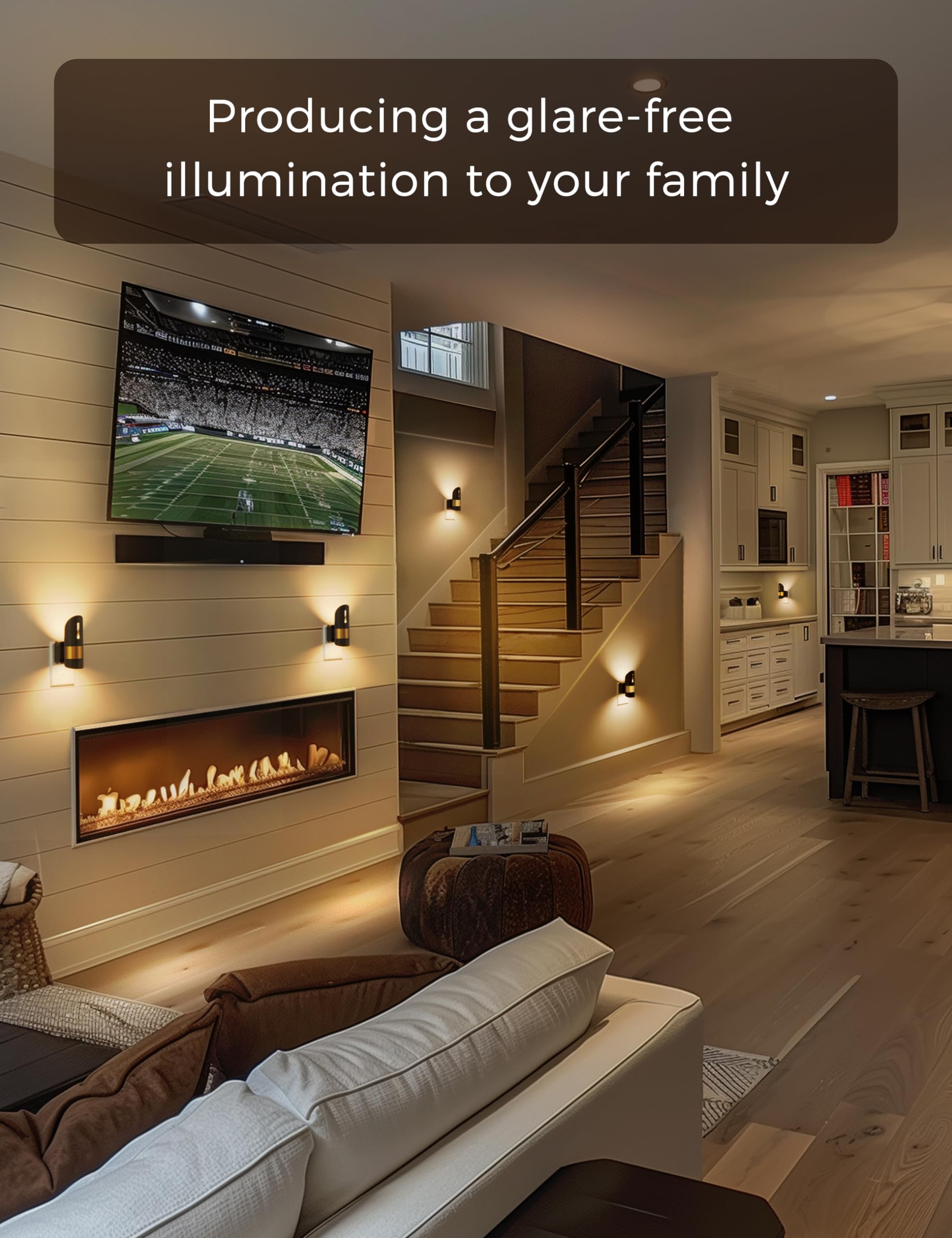 L LOHAS LED Night Light, 2 Pack, Adjustable Brightness, Dusk to Dawn Sensor, 3000K Soft White, Black, Model GY19802-3000K-2