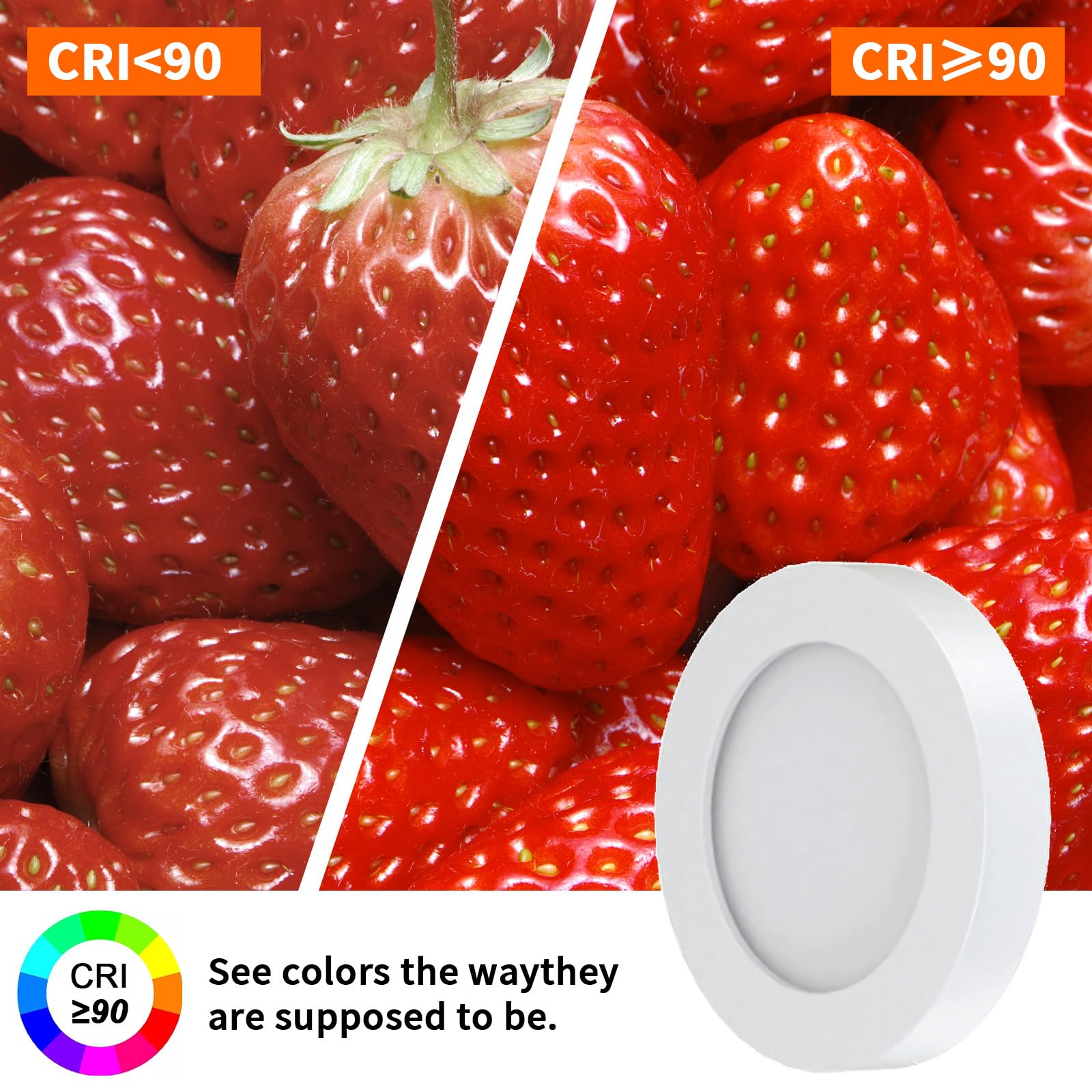 VST Smart Under Cabinet Lighting, Alexa & Google Home Compatible, 12V Puck Light, 6 Pack, White, Model PL05, 3000K-6000K