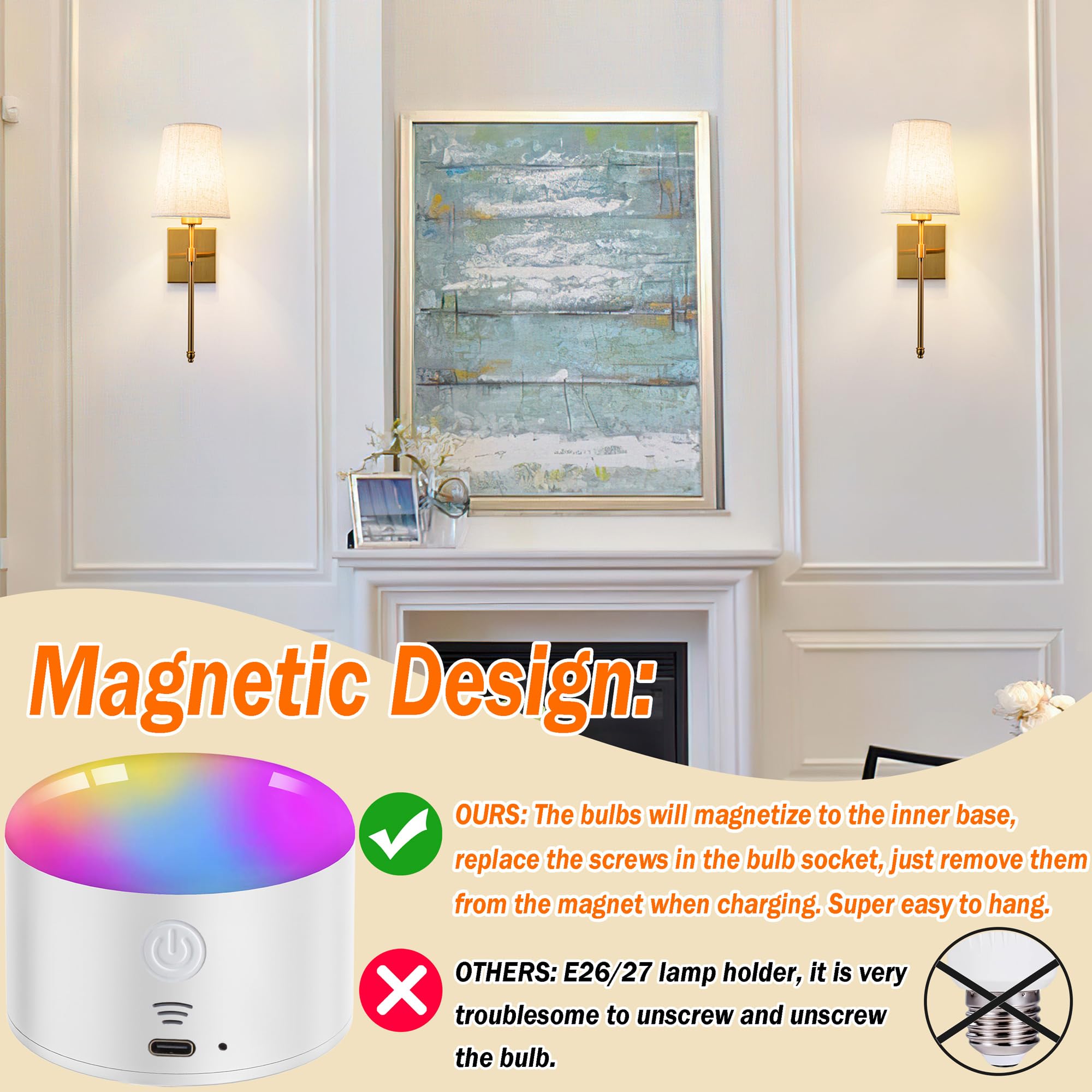 Battery Operated Wall Sconce Light Set Of Two, Battery Operated Sconces Wall Lighting Indoor Wireless Wall Sconce With Remote Co