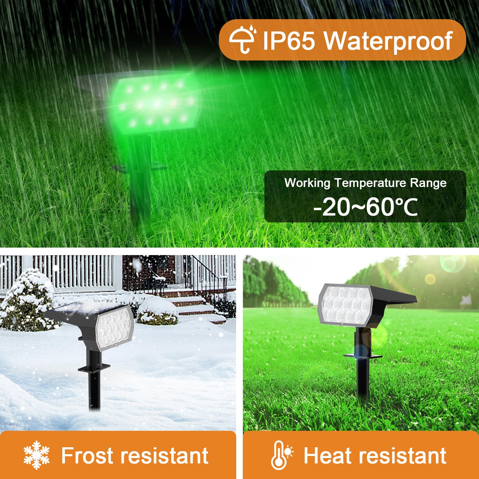 WELALO Solar Color Changing Spot Lights, 6 Pack Multicolor RGB, Waterproof, Model CPD-13 for Garden, Yard, Patio Decorations