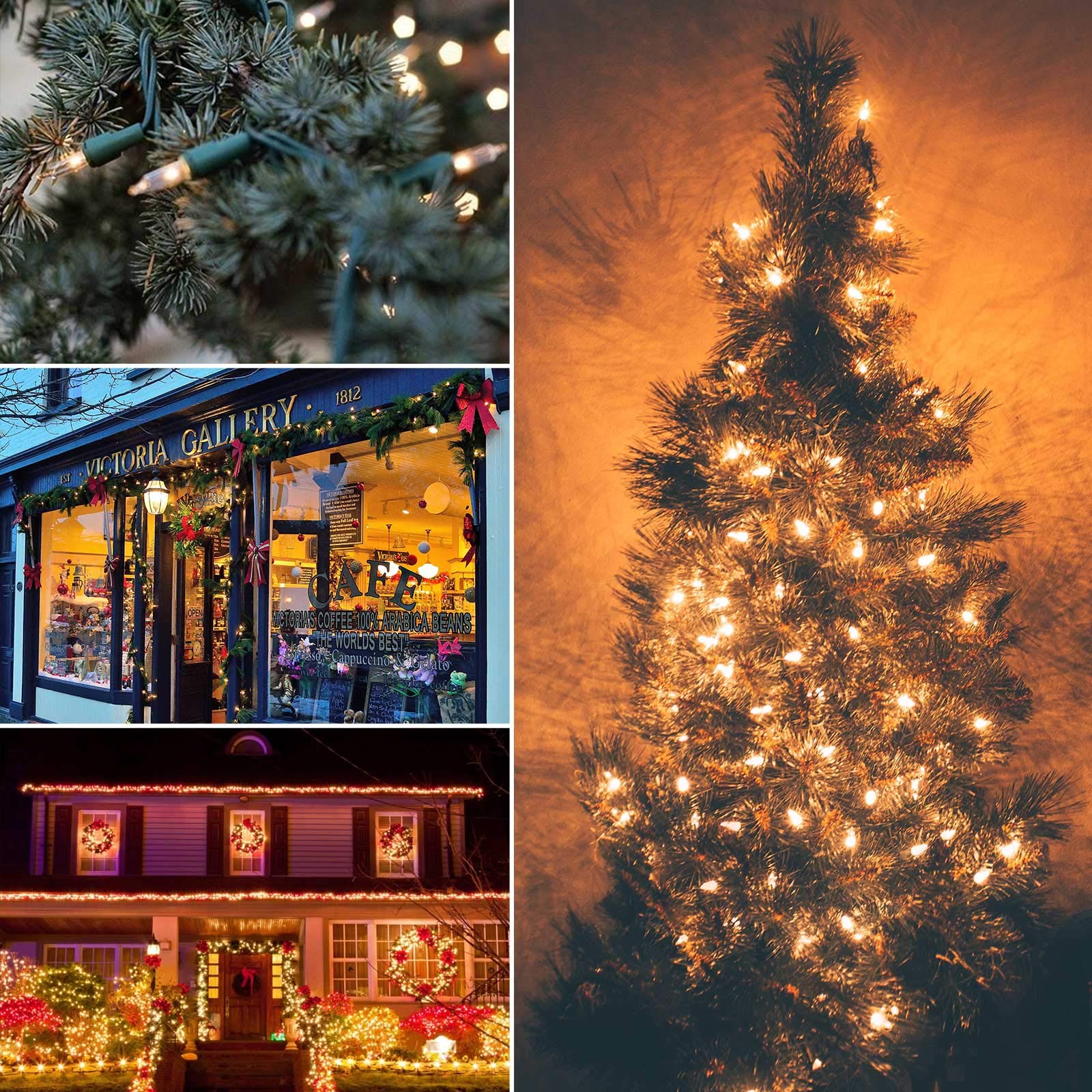 Led Mini String Lights, 67 Feet 200 Led Outdoor Christmas Lights, Waterproof Plug-in for Tree Wreath Garland Holiday Commercial