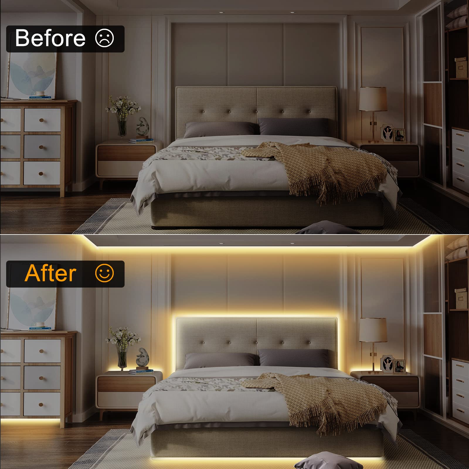 Tatazone 16.4Ft Tunable White Smart Cob Led Strip Light Kit, Cct 2700K-6500K Bright Cob Led Tape Light Work With Alexa And Googl