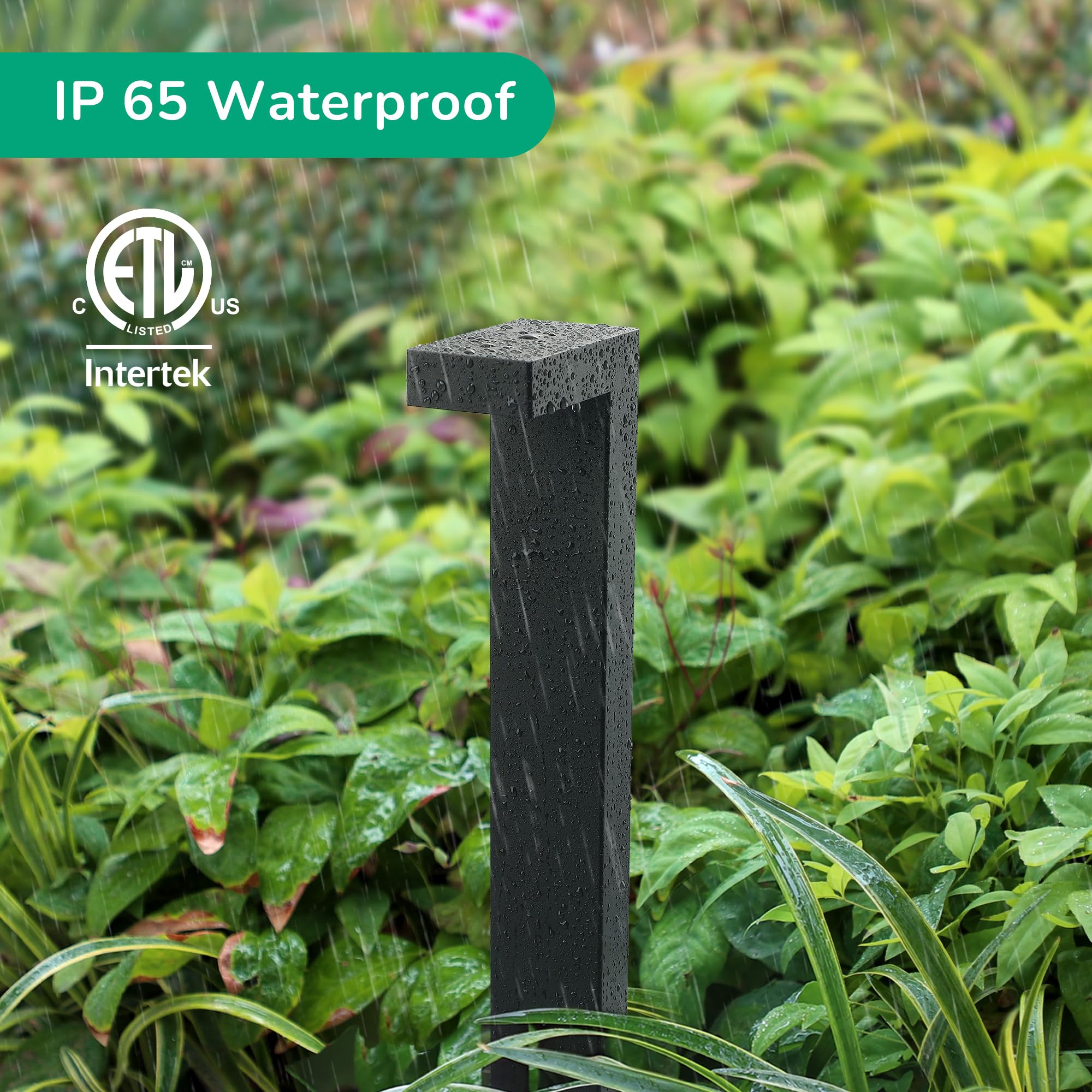 EDISHINE Low Voltage Landscape Lighting, 3.2W LED Pathway Lights, 50,000 Hrs, Aluminum, Black, Model HGSL09AB, Waterproof, 12-24
