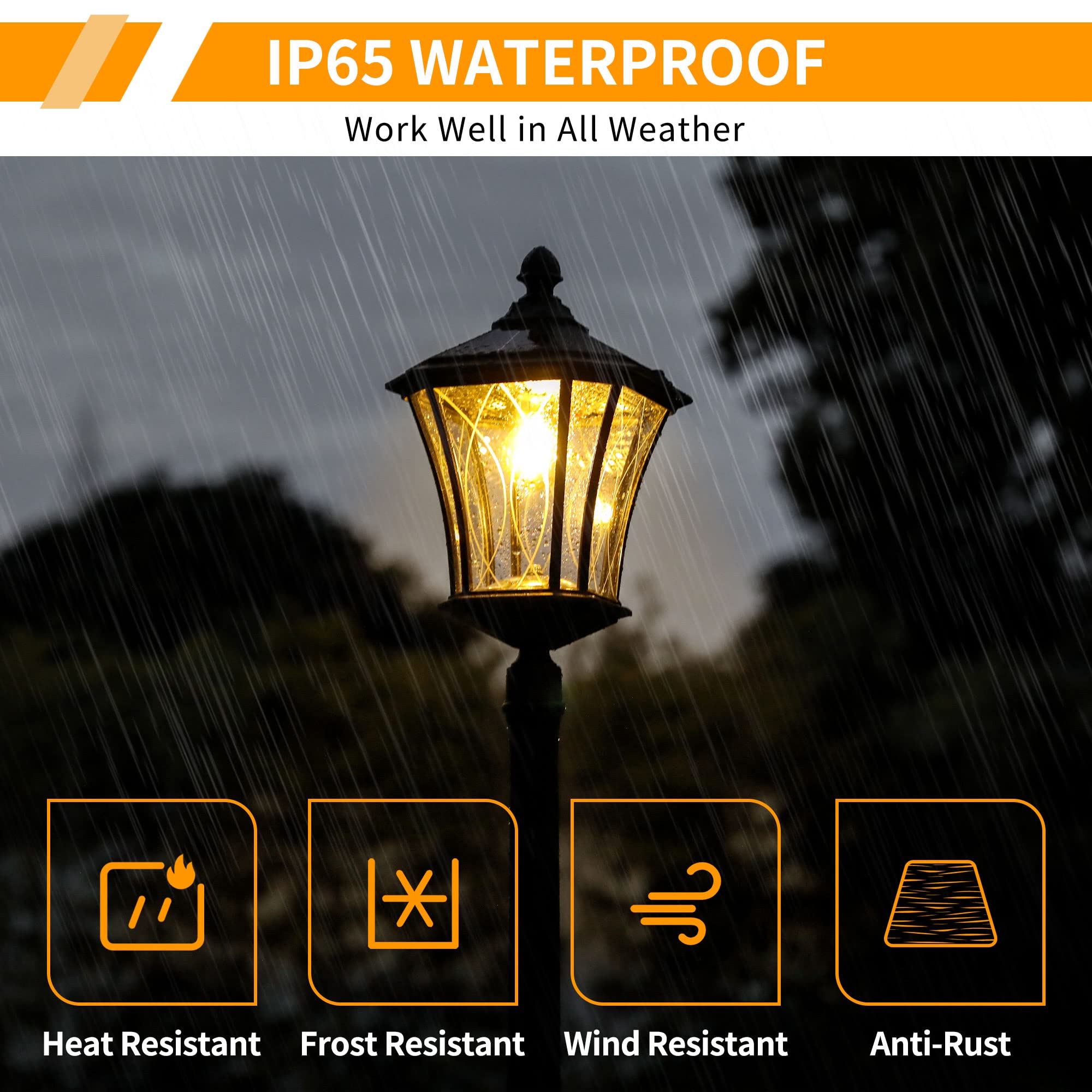 LUTEC Solar Lamp Post Light - Vintage Black, Dusk to Dawn, Waterproof Aluminum, Model 6906101012 for Garden, Patio, Pathway, Yard