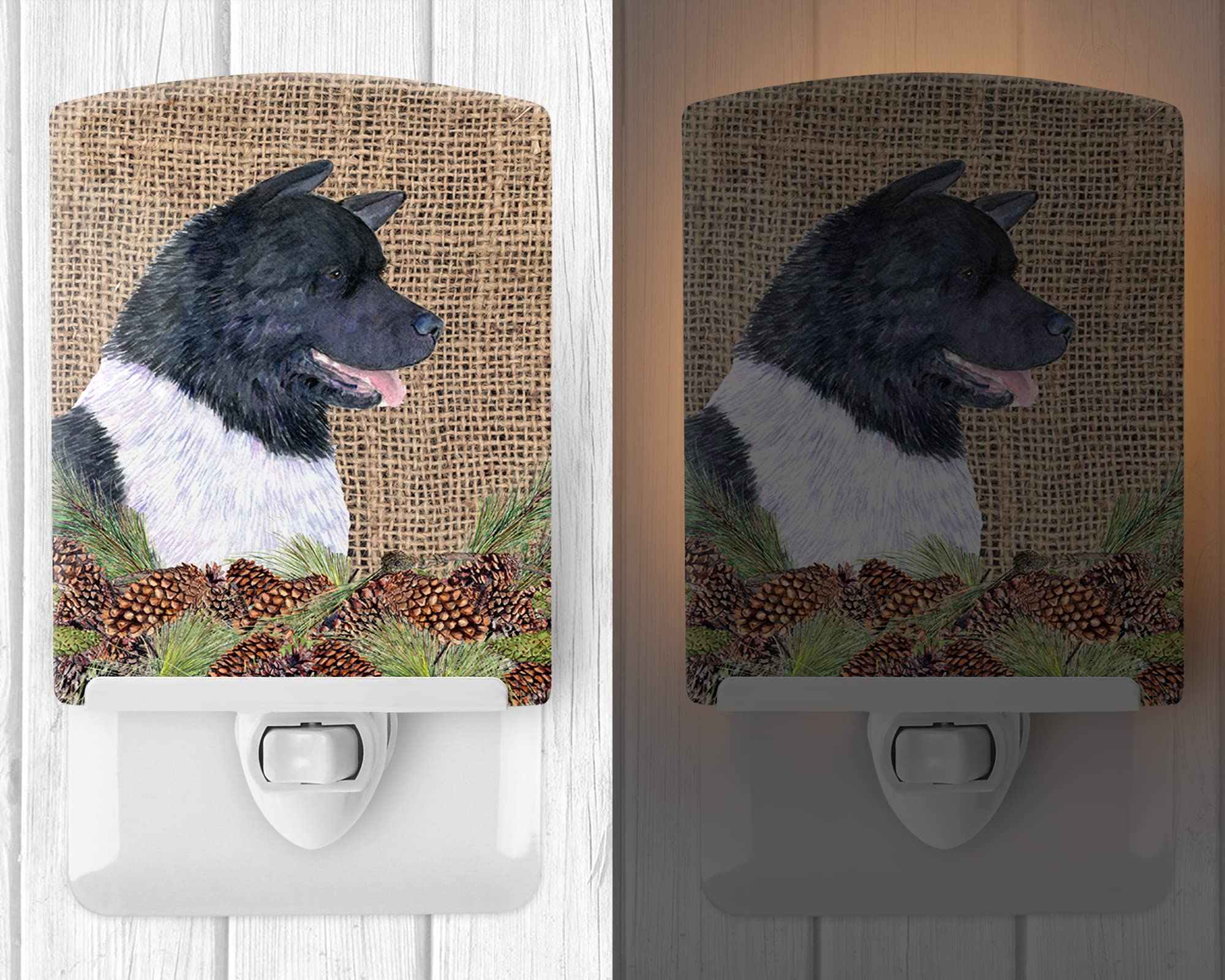 Carolines Treasures Ceramic Night Light, Akita Design, UL-Certified, 6x4x3 inches, Multicolor, Model SS4061CNL