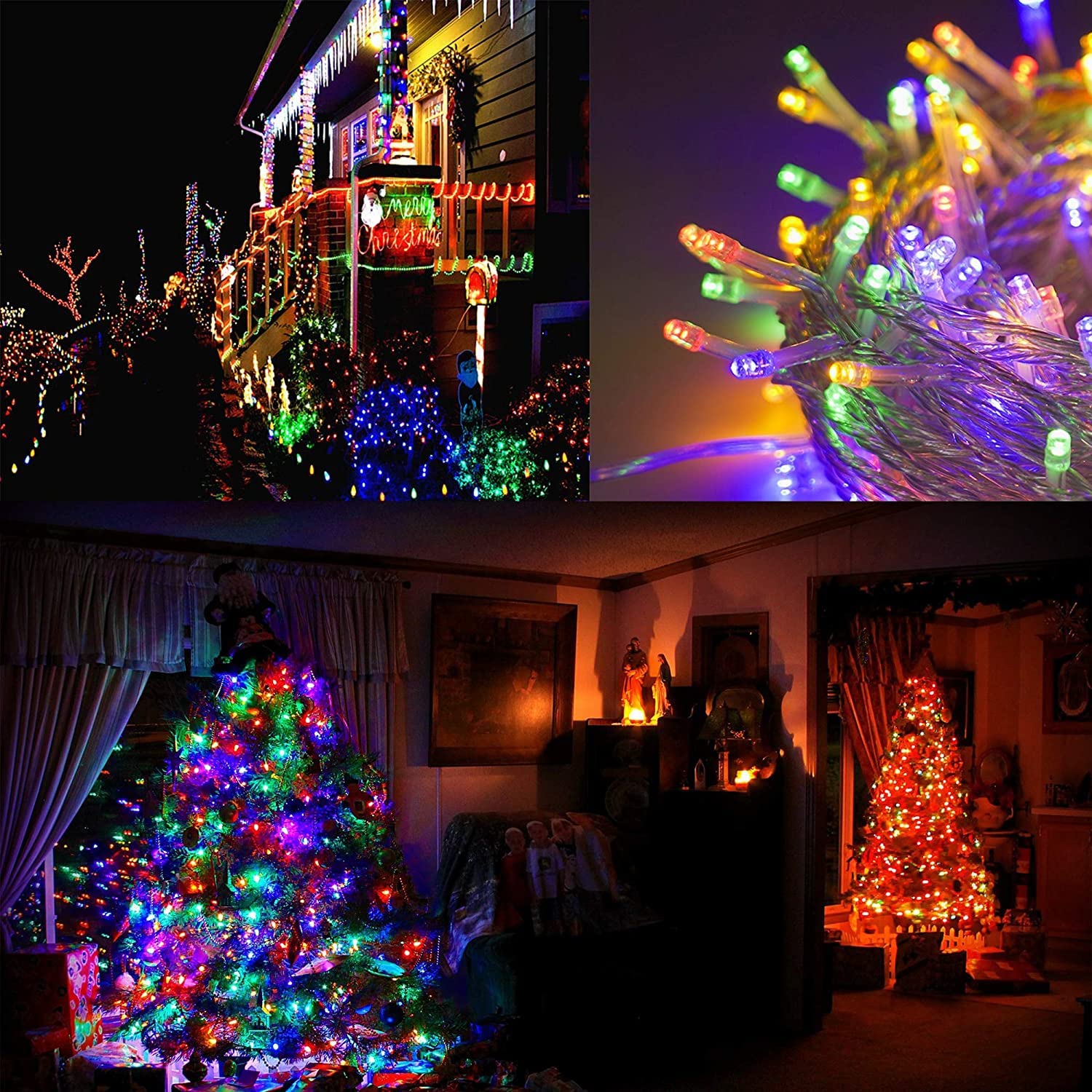kemooie 500 LED Orange Halloween Lights, 164FT, Waterproof, 8 Lighting Modes, Model HB-500COI