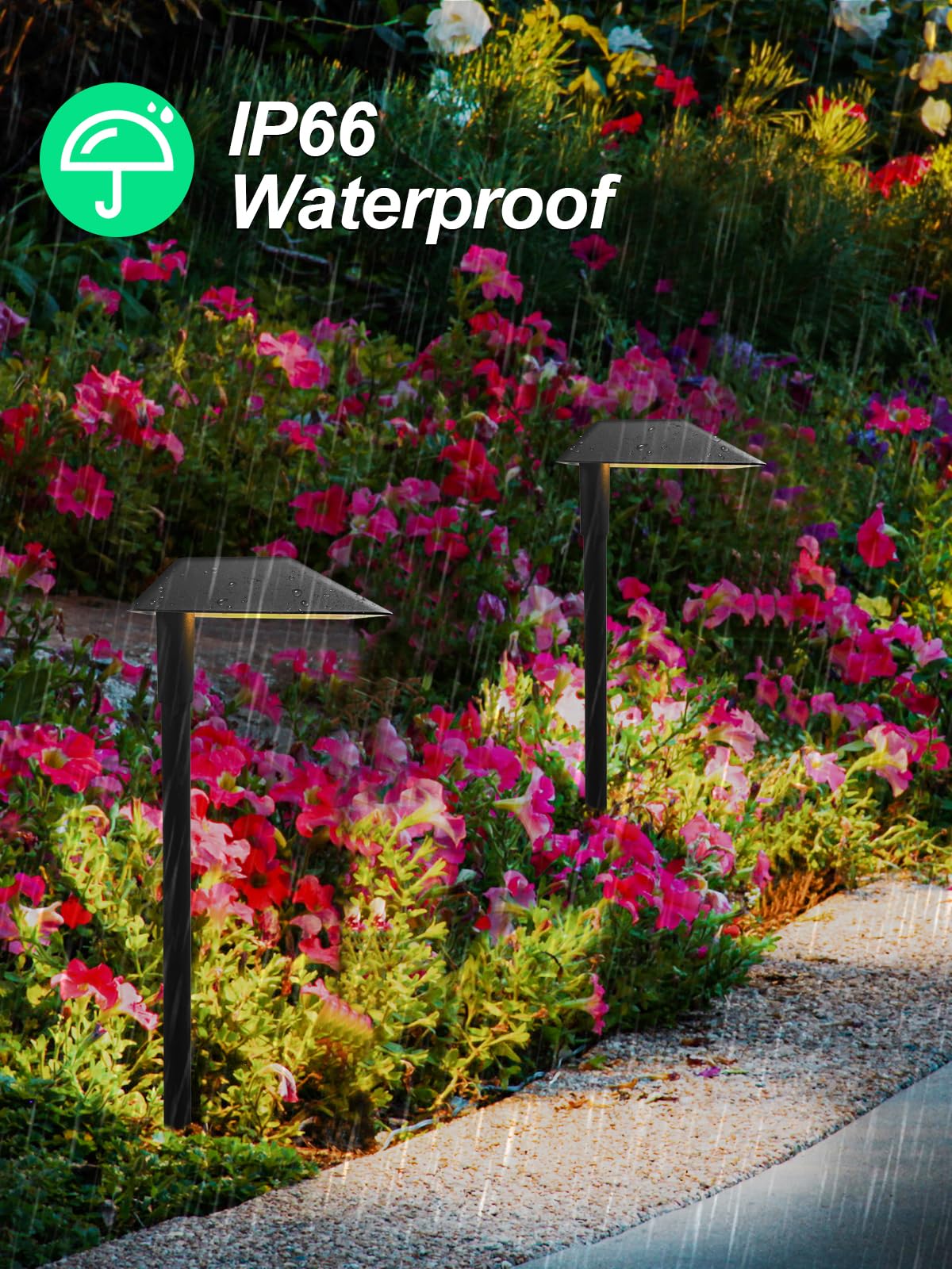 Doreio 5W Low Voltage Warm White Landscape Pathway Lights, 8 Pack, Ip66 Waterproof