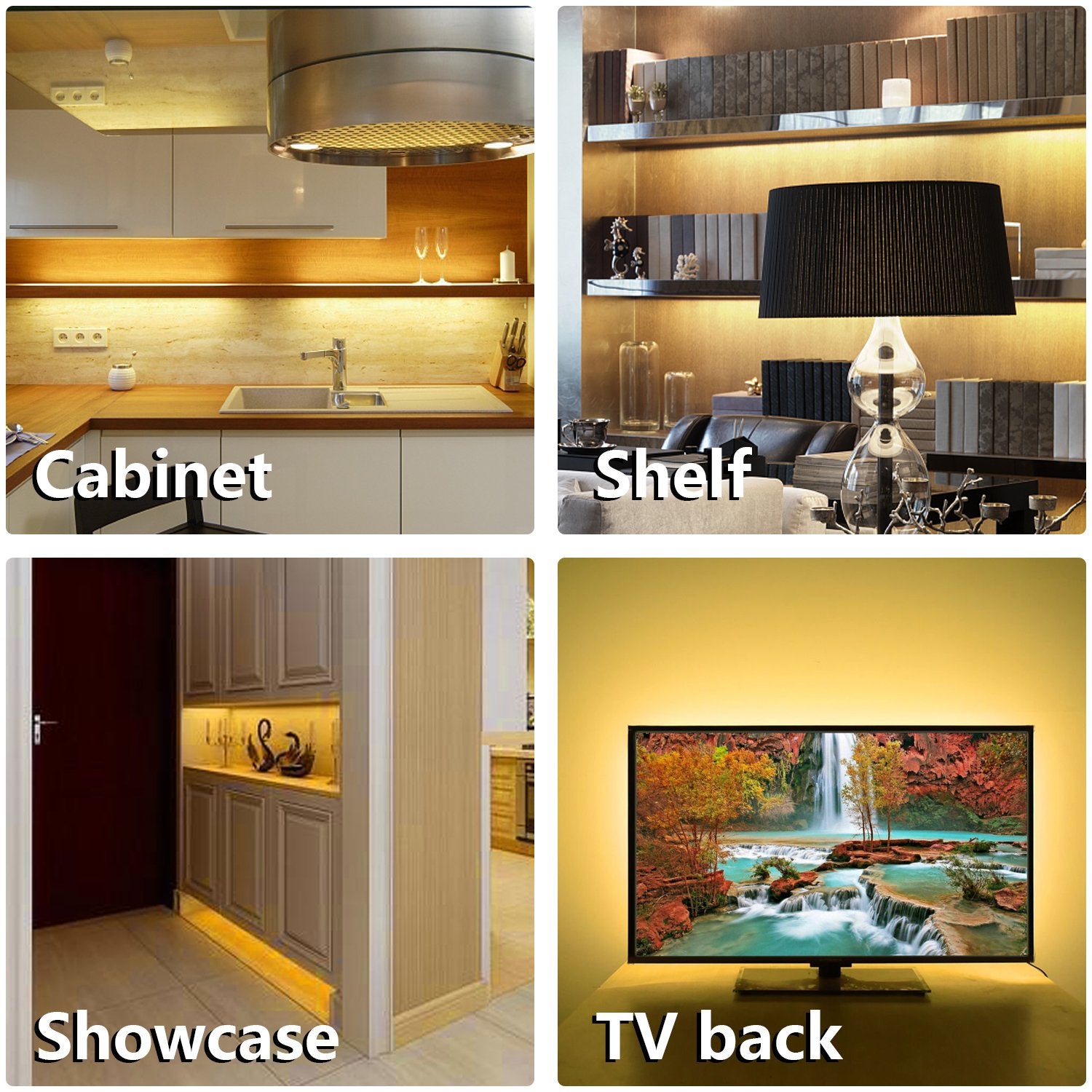 WOBANE Under Cabinet LED Lighting Kit, 6 PCS Warm White Strip Lights, Dimmable, 6x20 inch, Model LED Cabinet Light CS6