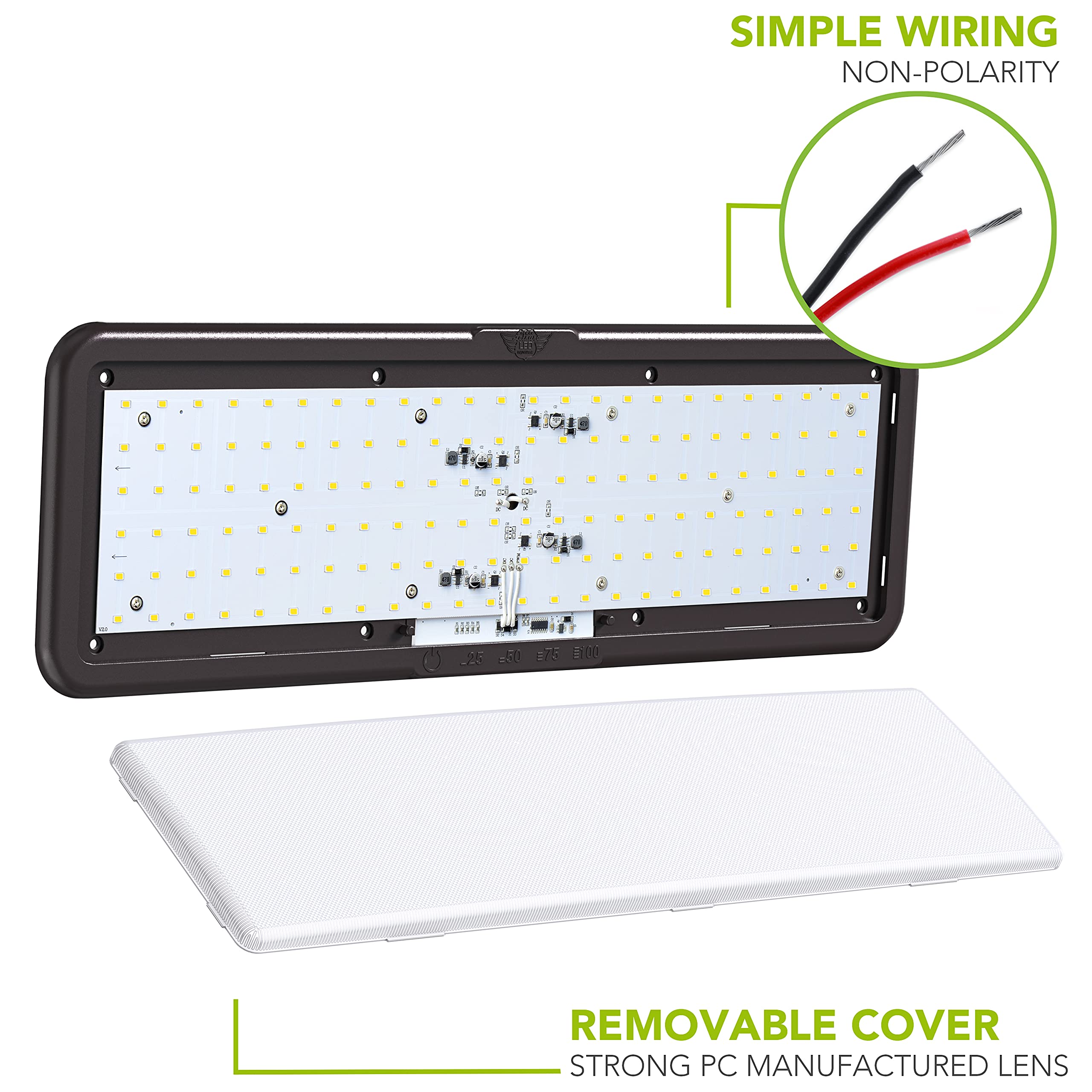 Leisure LED RV Ceiling Light Fixture, 1450 Lumen, Touch Dimmer, 12V Natural White, Burnt Bronze, 1-Pack