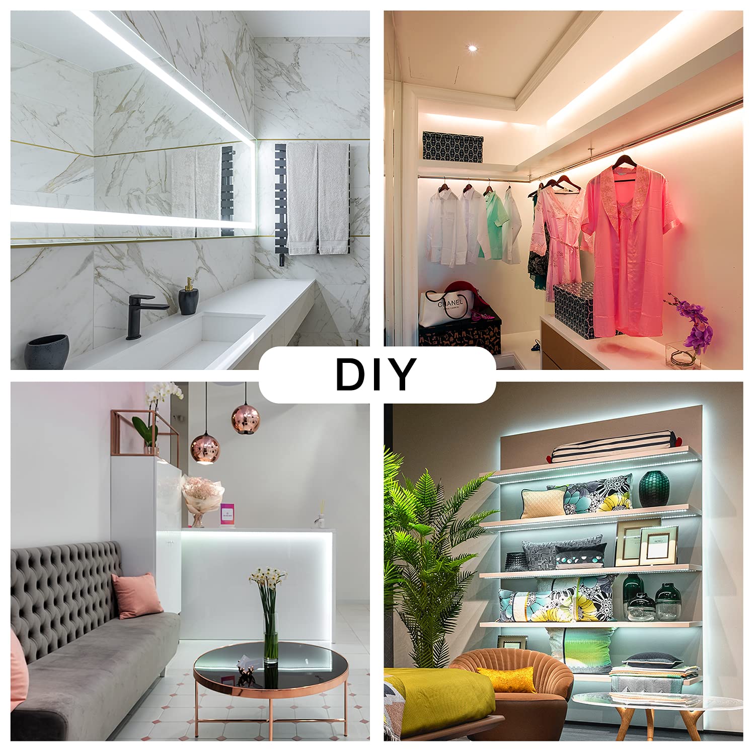 DAYBETTER LED Strip Light, 40ft Dimmable 6500K, 720 LEDs, Daylight White, Model FLSLS2012WUS, Ideal for Bedroom, Kitchen,