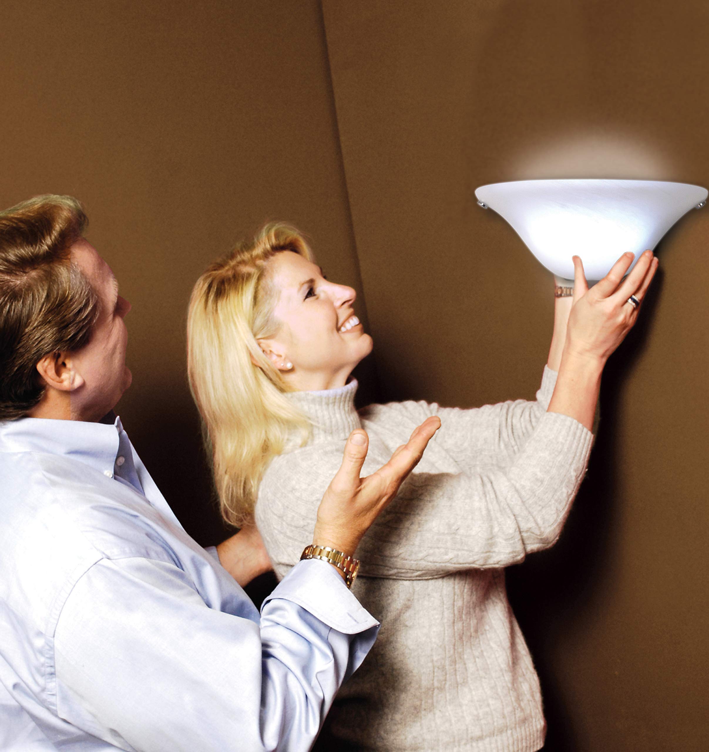 It'S Exciting Lighting Iel-4300 Frosted Marble Glass Half Moon Sconce With Frosted Marbleized Glass Shade In Half Moon Shape, Battery Operated With No Electrical Outlet Required