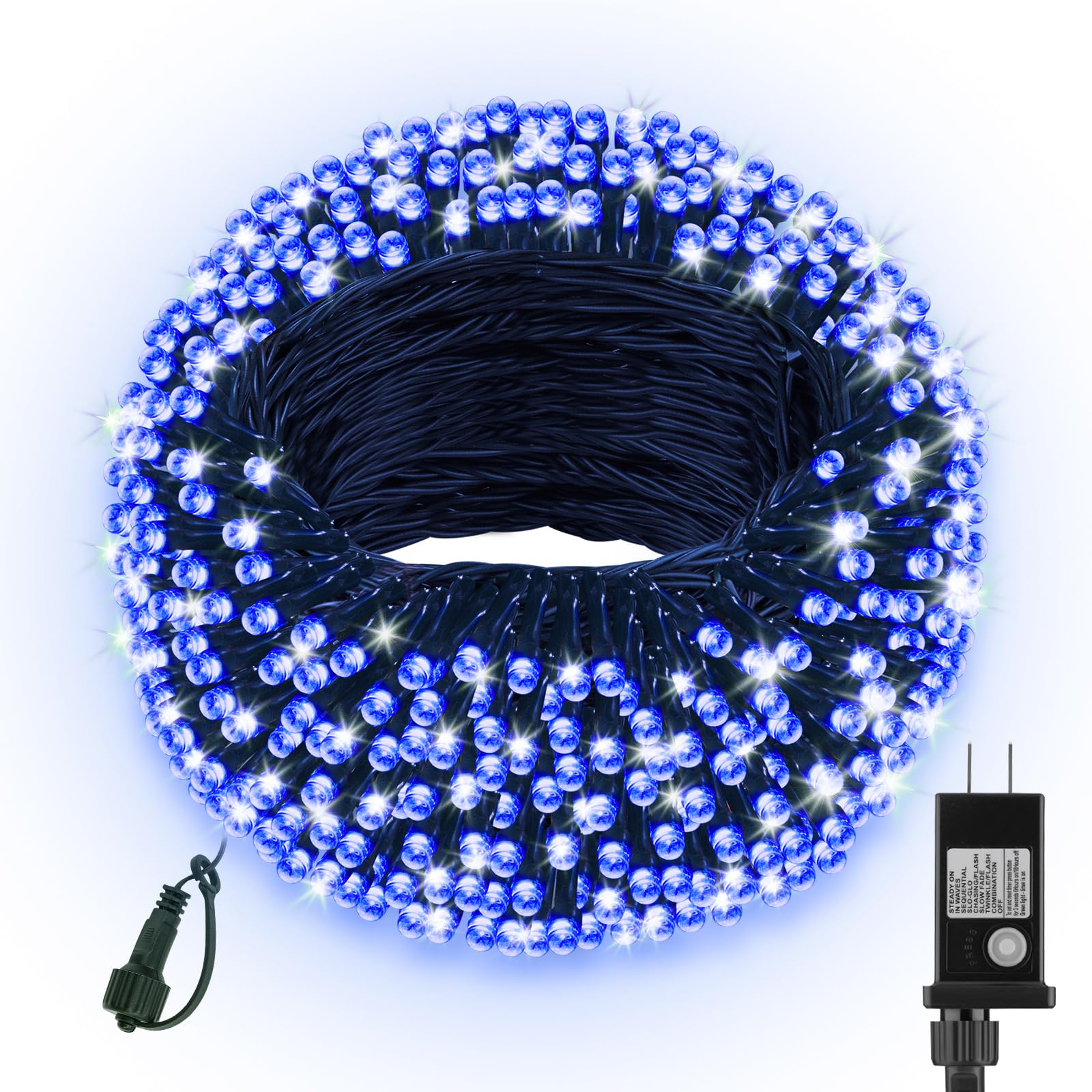 FairyGlim Christmas String Lights Plug in,33FT 100 LED String Lights with 8 Modes & Timer, Xmas Decorations for Trees Wreath, Ou