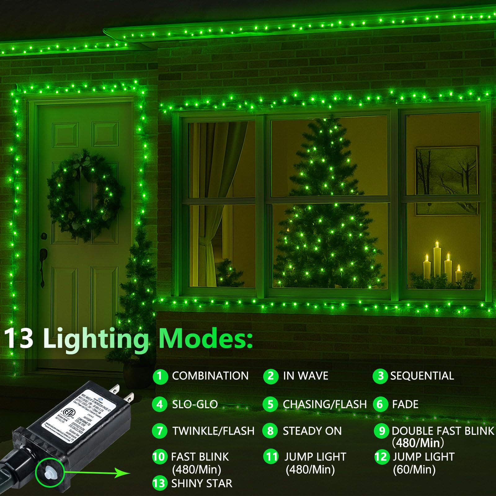 SANJICHA 200 LED Christmas String Lights, Waterproof, 66FT, Orange, Model MLS-D29V6WUD-O, Indoor/Outdoor Fairy Lights