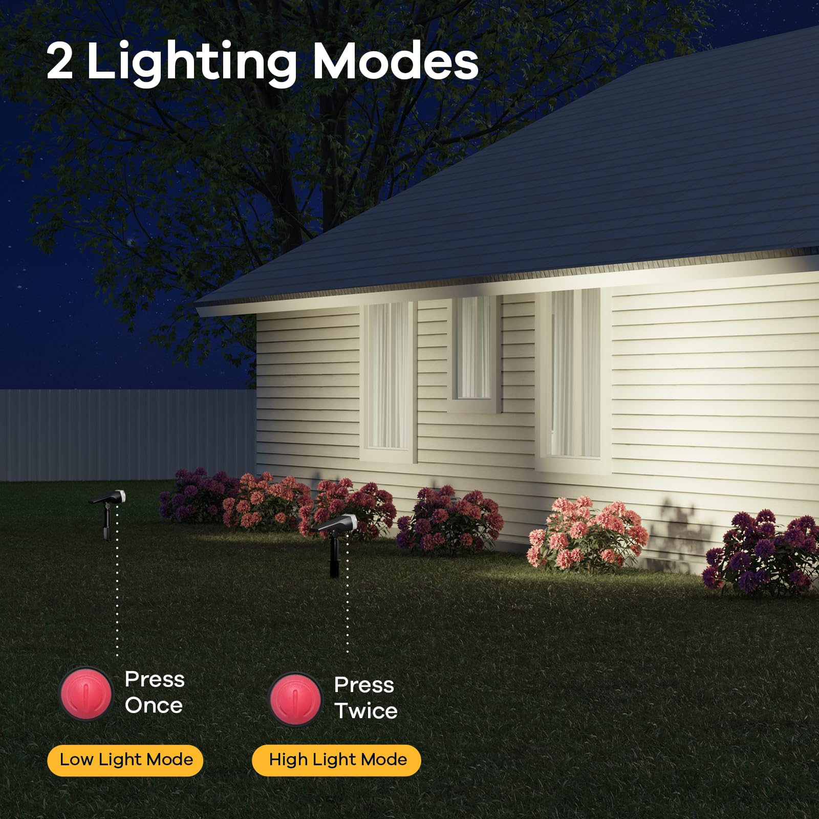 Consciot 2-In-1 Solar Spotlights, Ip67 Waterproof, 6 Pack Warm White Garden Lights