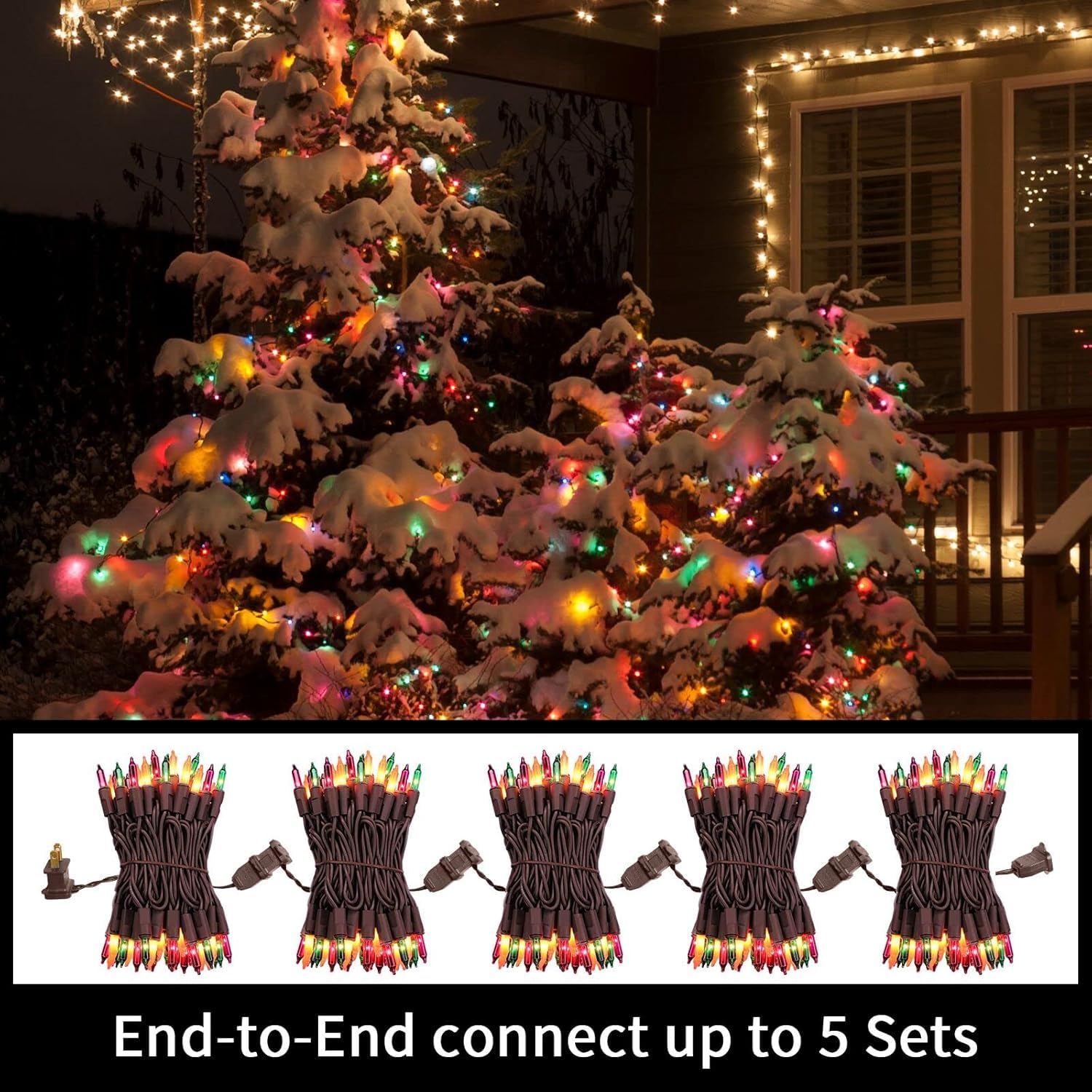 Lamphome Halloween String Lights - 20Ft 100 Incandescent Orange Purple Green Mini Bulbs Lights  Halloween Lighting Decor For Outdoor&Indoor Use  Fairy Garden  Yard  Home  Party  Holiday Decoration