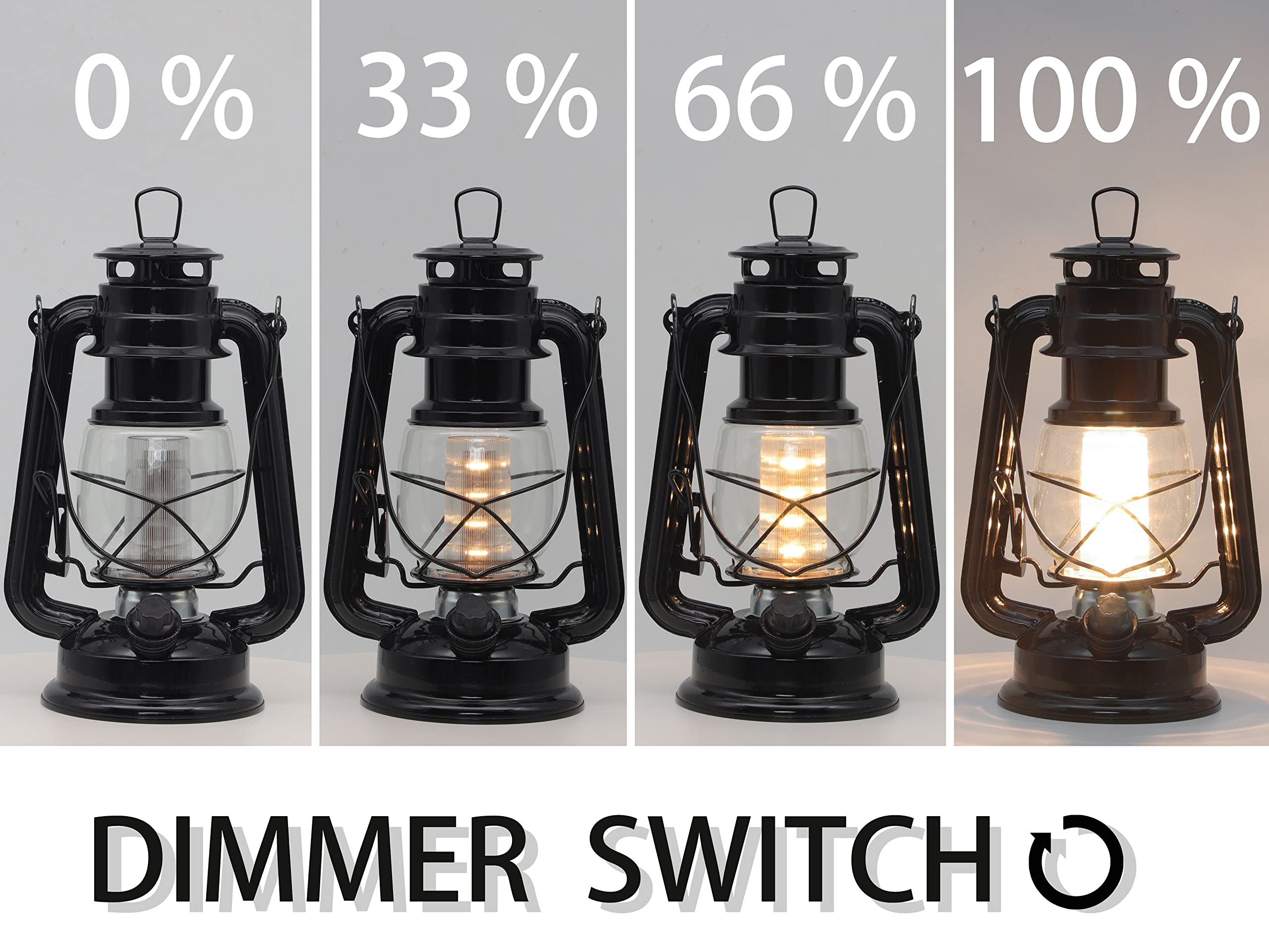 Yakii Led Vintage Lantern Metal Hanging Hurricane Lantern 12 Led Dimmer Switch Warm White Battery Operated Lantern Power Outage Indoor Camping Lighting Outdoor Brooklyn Lantern Decoration(Black)