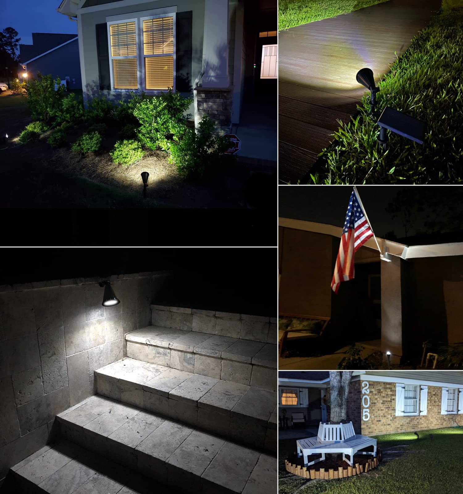 MEIHONG Solar Spot Lights, Waterproof Dusk to Dawn Lights, 2 Pack, White, High-impact ABS Plastic, Model K1-B