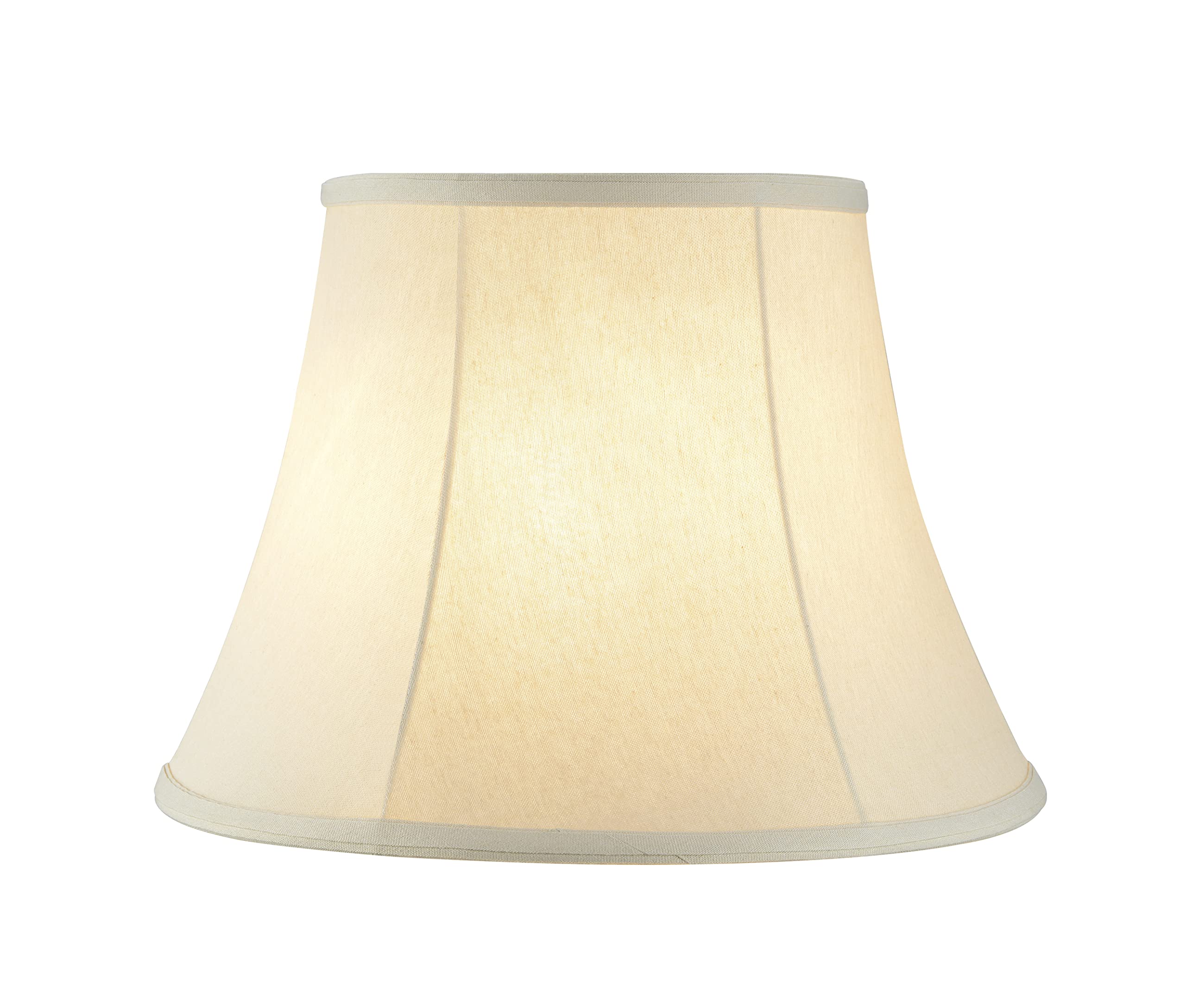 Aspen Creative 38005, Handsewn Natural Kd Spider Shade, 9&quot; Top X 15&quot; Bottom X 11&quot; Slant , White