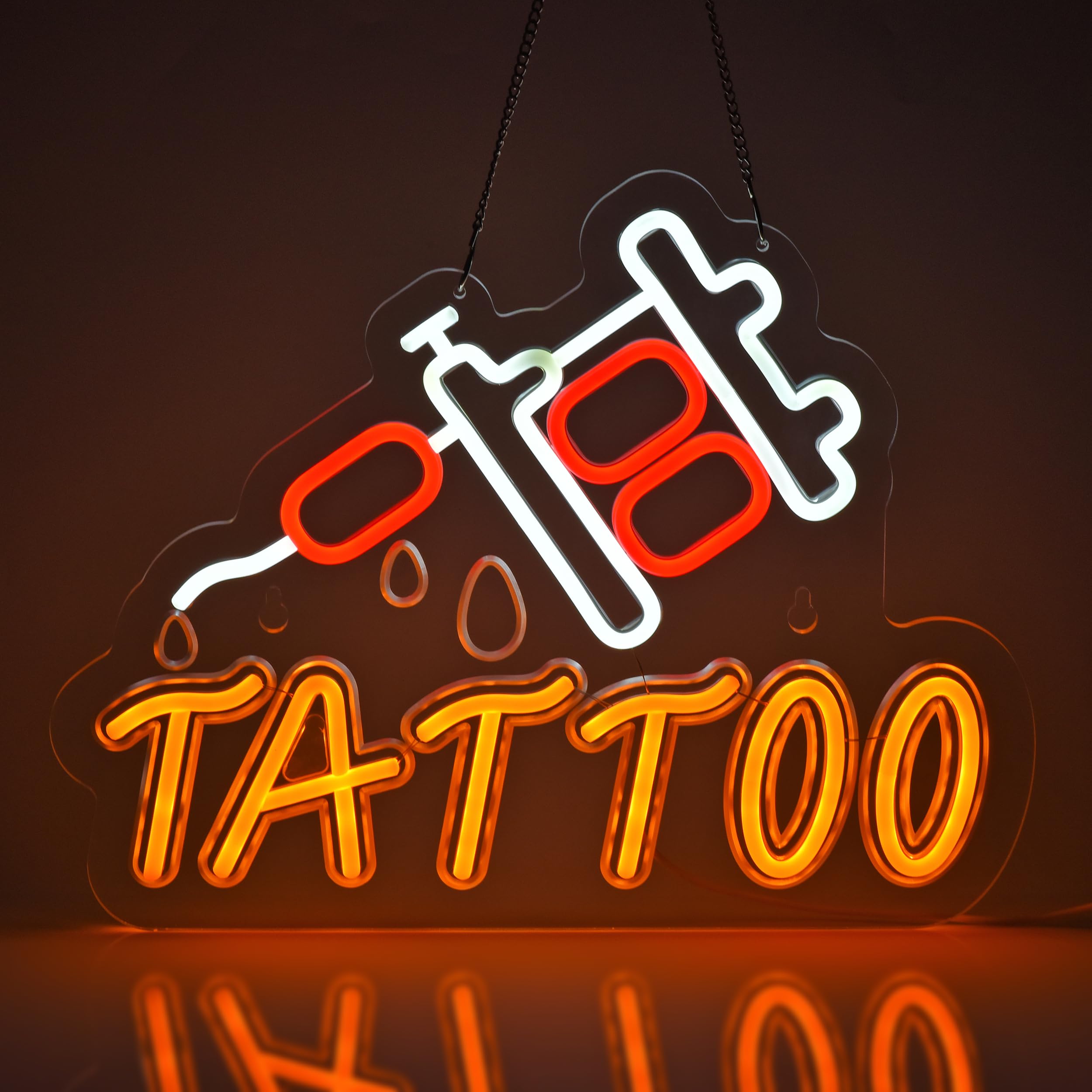 Jomobuty Tattoo Neon Sign For Wall Decor Led Light Up Sign Cool Business Signage For Piercing Shop Beauty Salon Studio 16.1 X 12.6 Led Art Hanging Decorative Gifts
