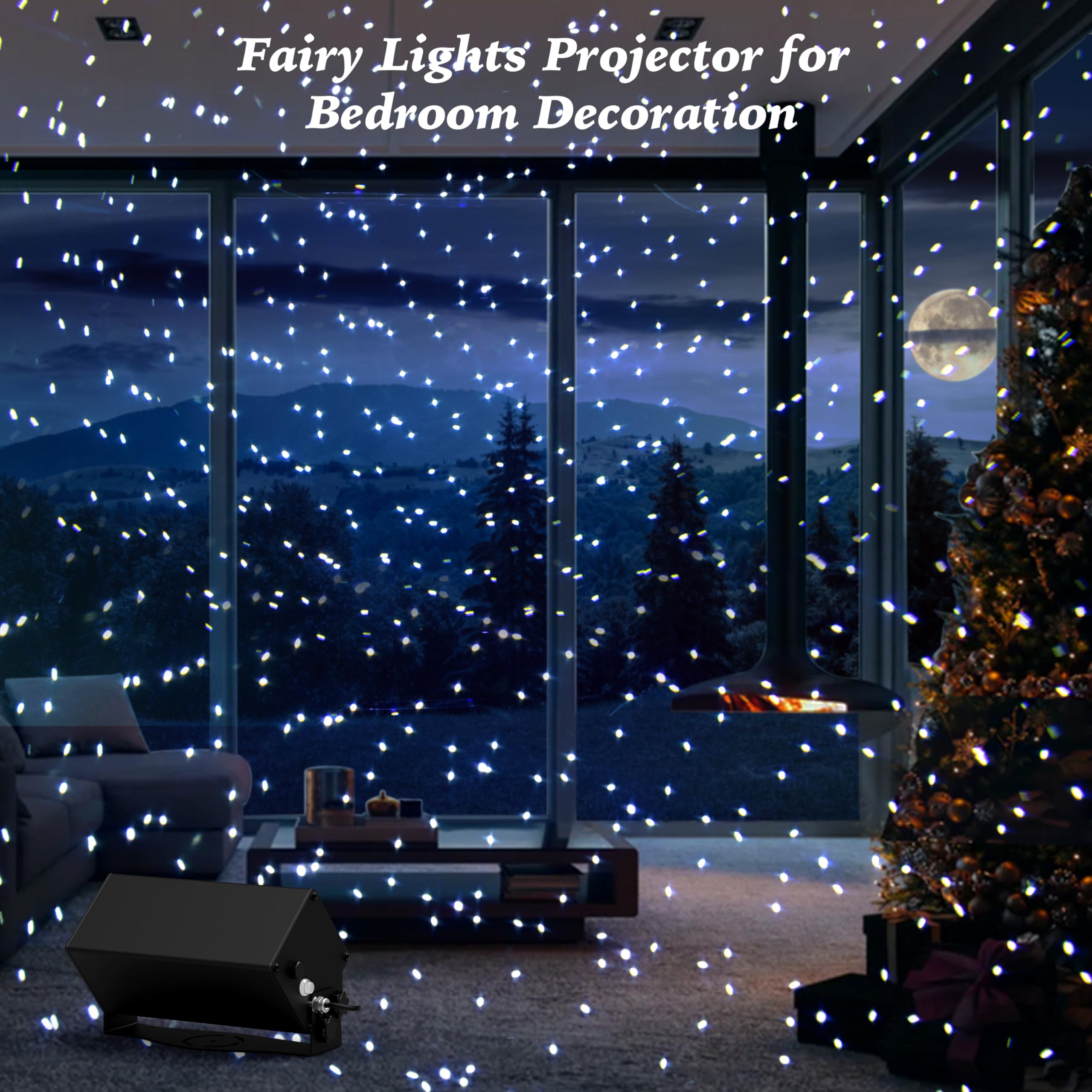 Outdoor Star Lights Projector, Airivo White Laser Fairy Lights Projector, Christmas Snowfall Projector, 3 Lighting Modes Garden