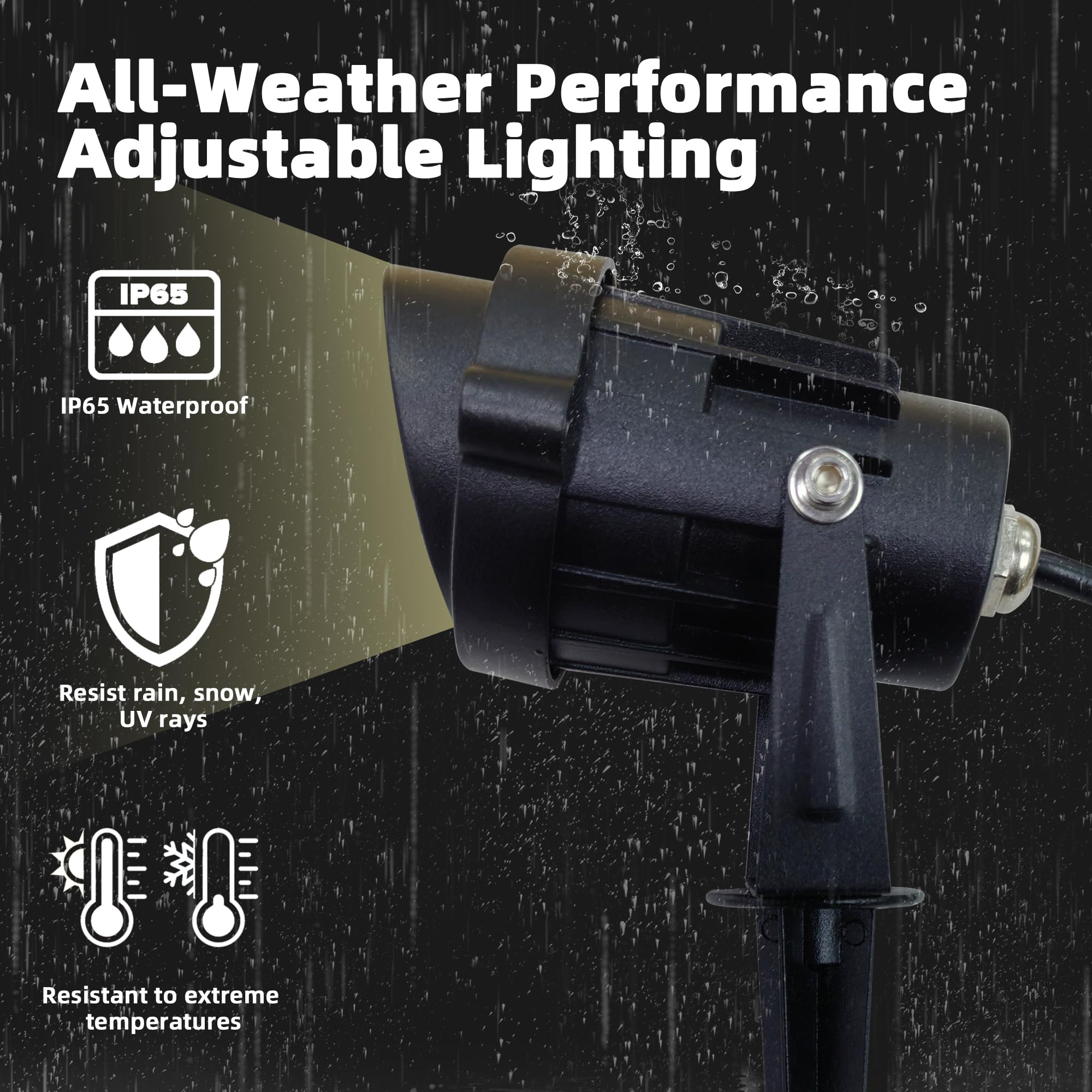 Led Outdoor Landscape Spotlight - 120V 12W Warm White Waterproof Spot Lights For Yard House Flag Tree  Lighting Decorations For Christmas Halloween(2 Pack)