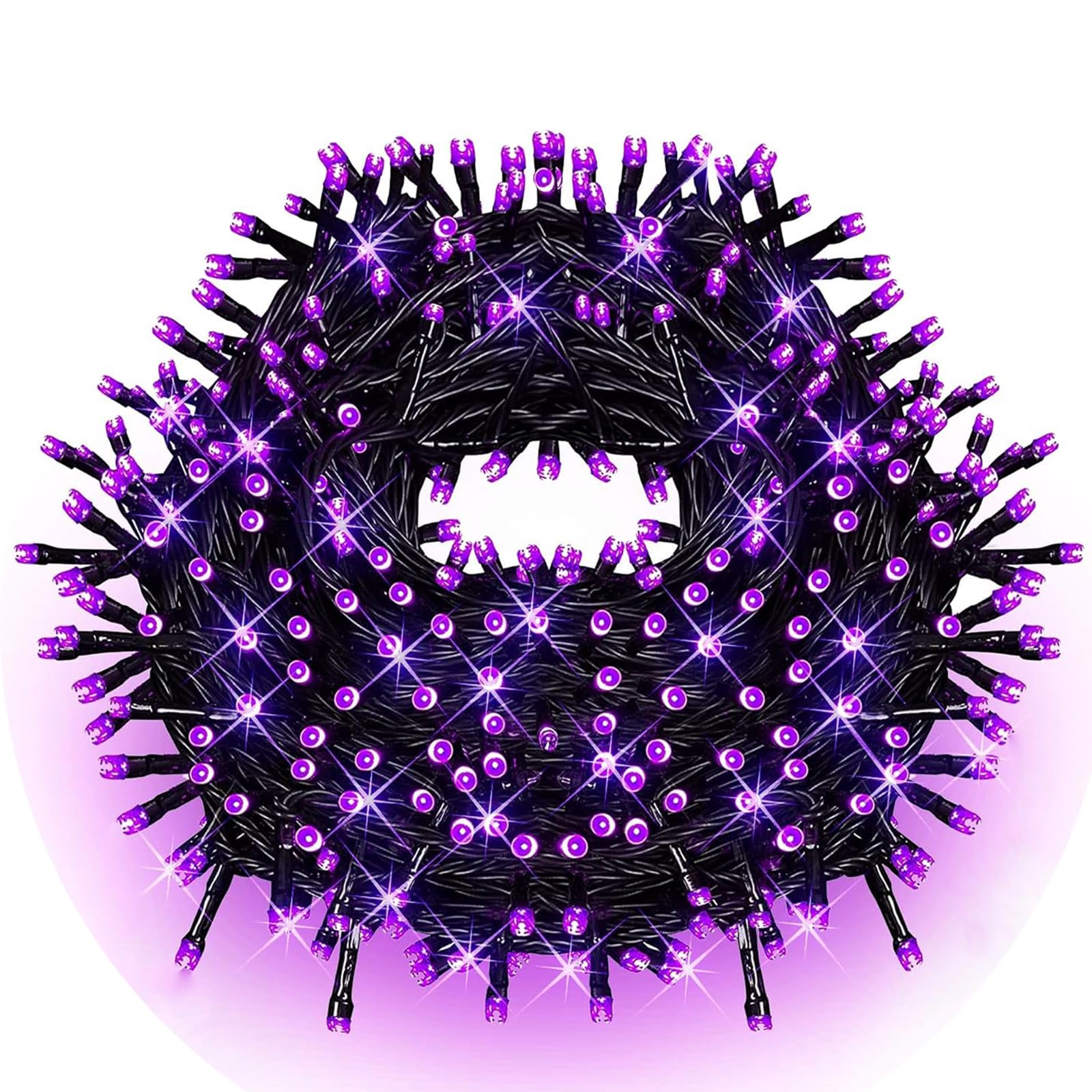 FULLBELL Black Light String Lights 100 LEDs 33 Feet Black Wire Purple FLEDSTL10M80D