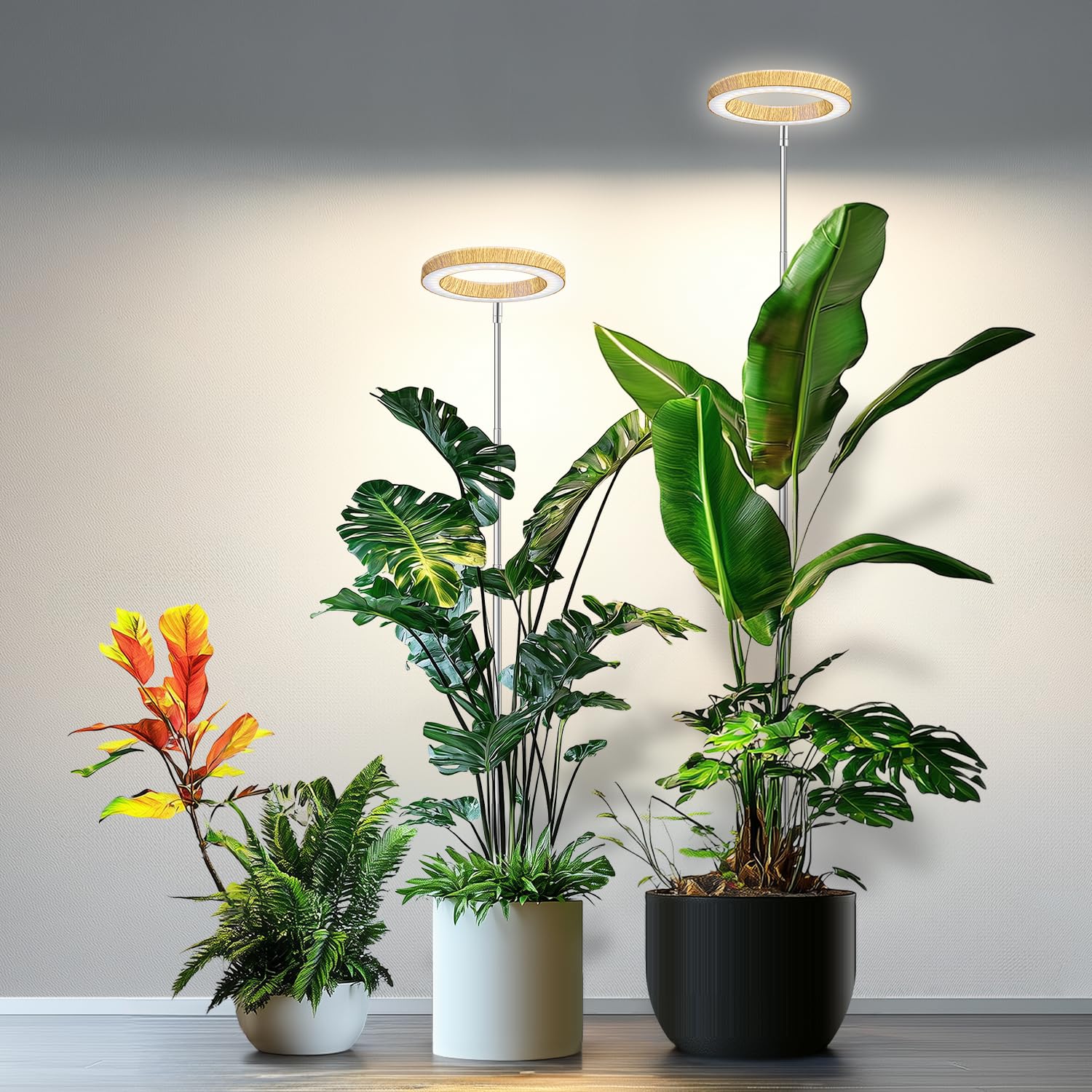 Kullsinss Grow Lights for Indoor Plants  Full Spectrum Plant Grow Light with 6/12/16H Timer  3 Color Modes  5 Brightness  10-65 Height Adjustable Growing Lamp for Large Indoor Plants (2 Pack)