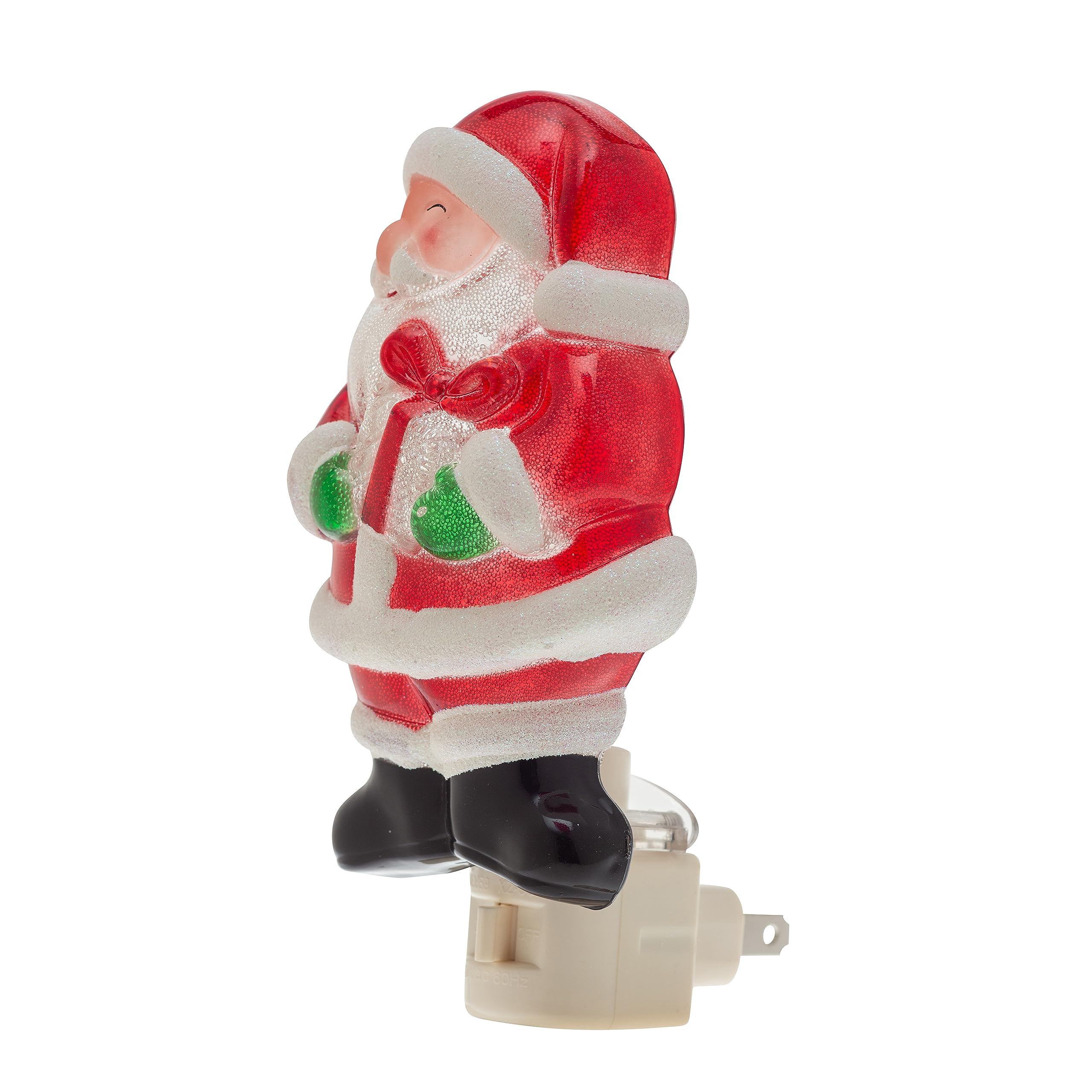 Creative Hobbies Jolly Santa Holiday Decor Night Light - Includes 5W C7 And Rotational Socket With On/Off Switch