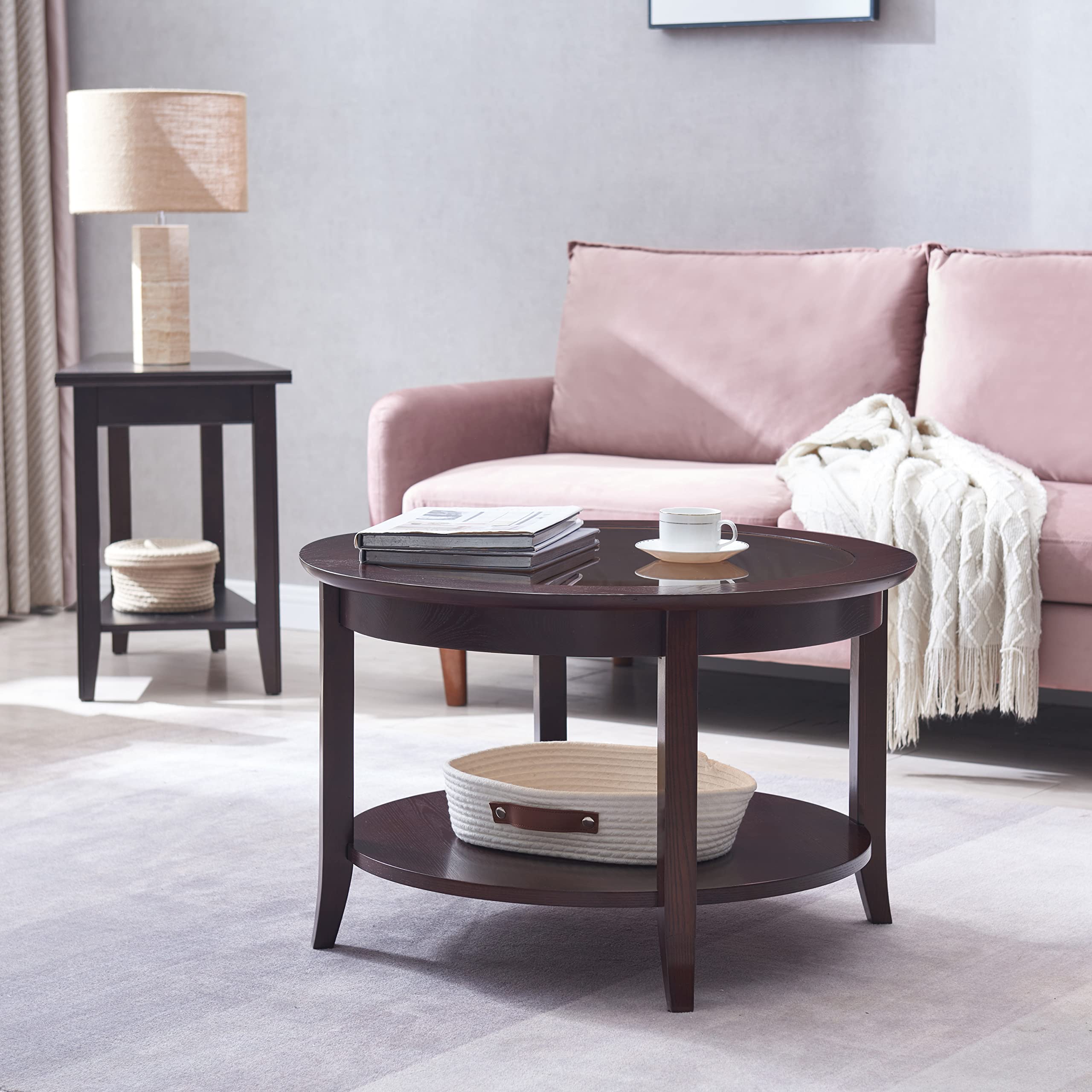 Leick Home Laurent End Table, Solid Wood, Narrow Wedge Shape, Bottom Display Shelf, Easy-Assembly, For Living Room/Bedroom, Blac