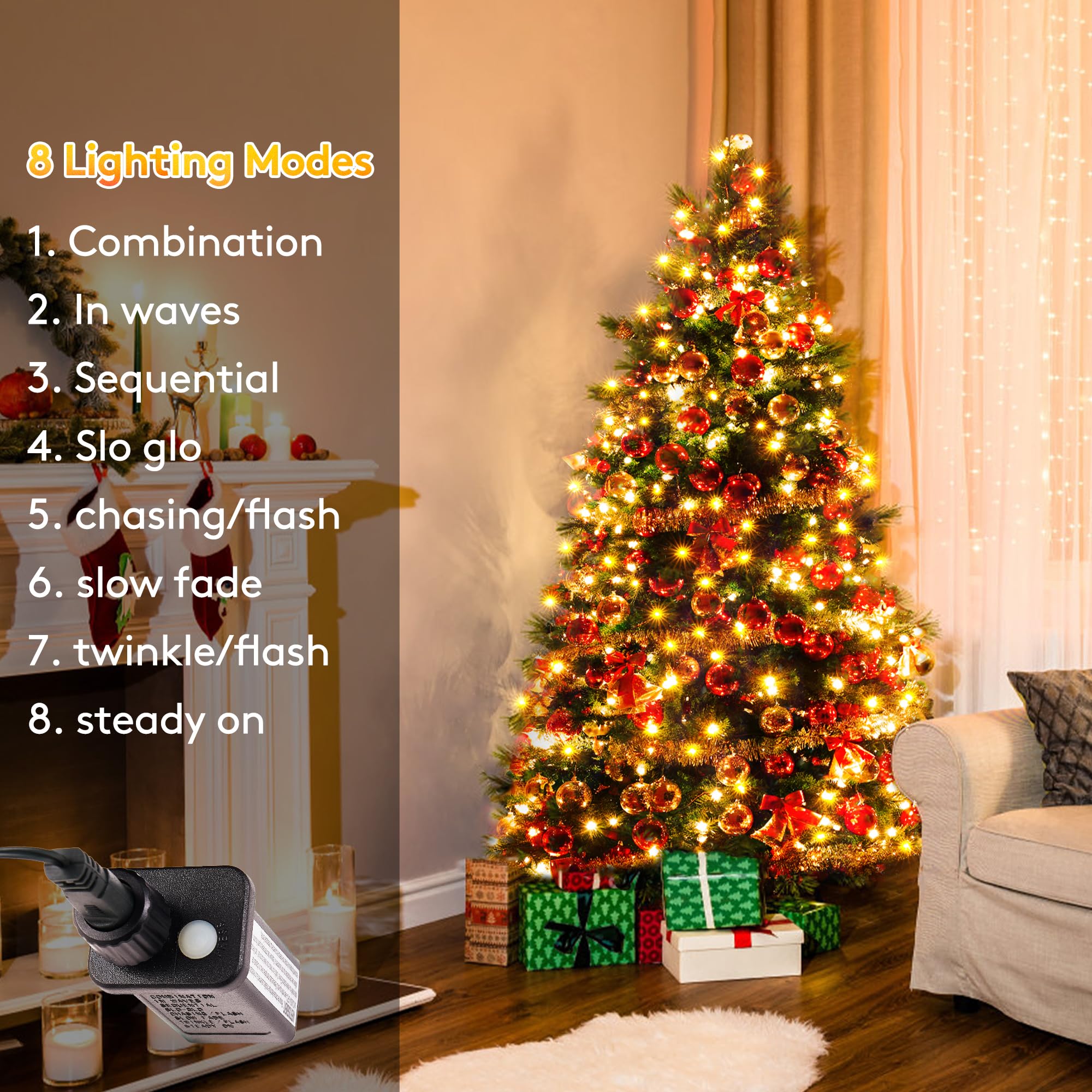 Blctec Christmas Lights 800 Led 272Ft Christmas Tree Lights With 8 Modes, Waterproof, Timer And Connectable Christmas String Lig