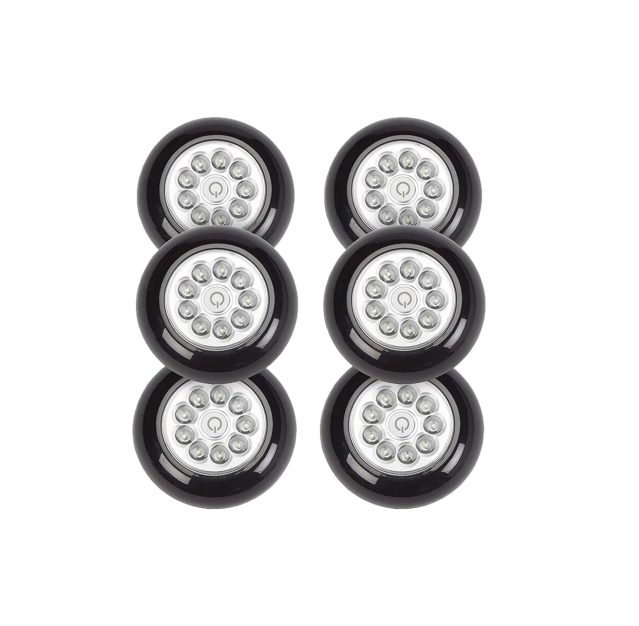 LIGHT IT! 9 LED Wireless Stick On Tap Light, 6-Pack, Black, Model 30014-303